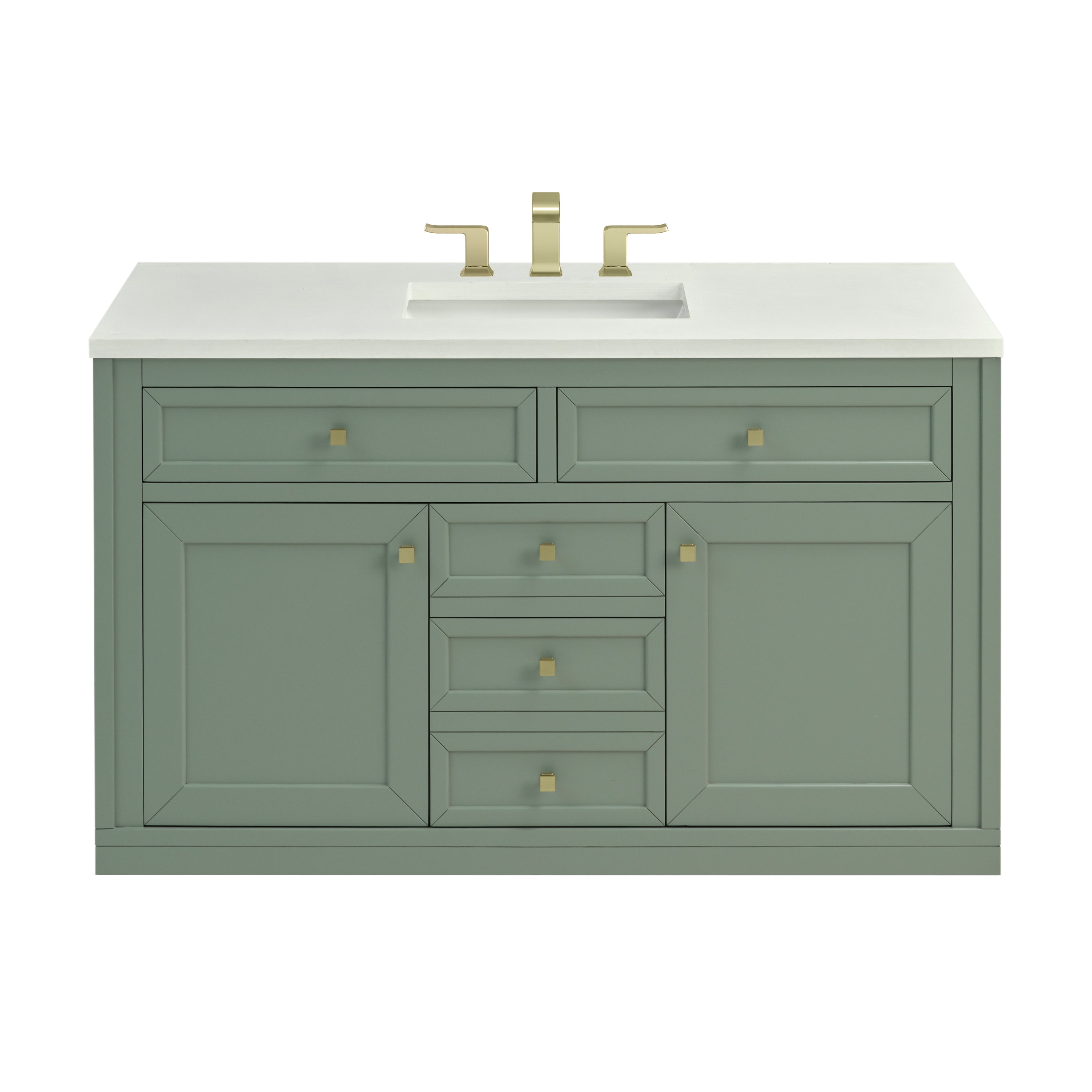 James Martin Chicago 48" Single Vanity in Smokey Celadon with 3cm Countertop