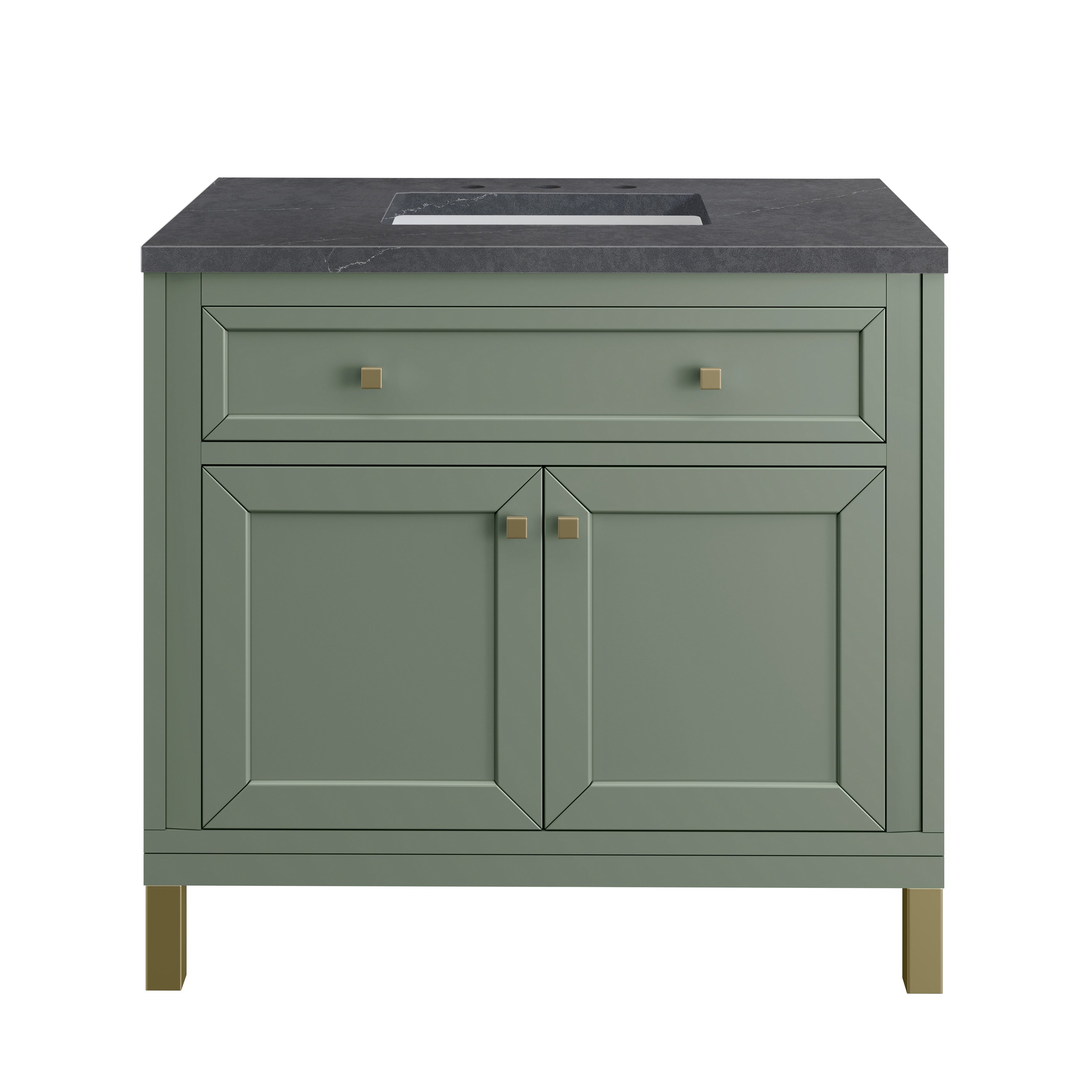 James Martin Chicago 36" Single Vanity in Smokey Celadon with 3cm Countertop