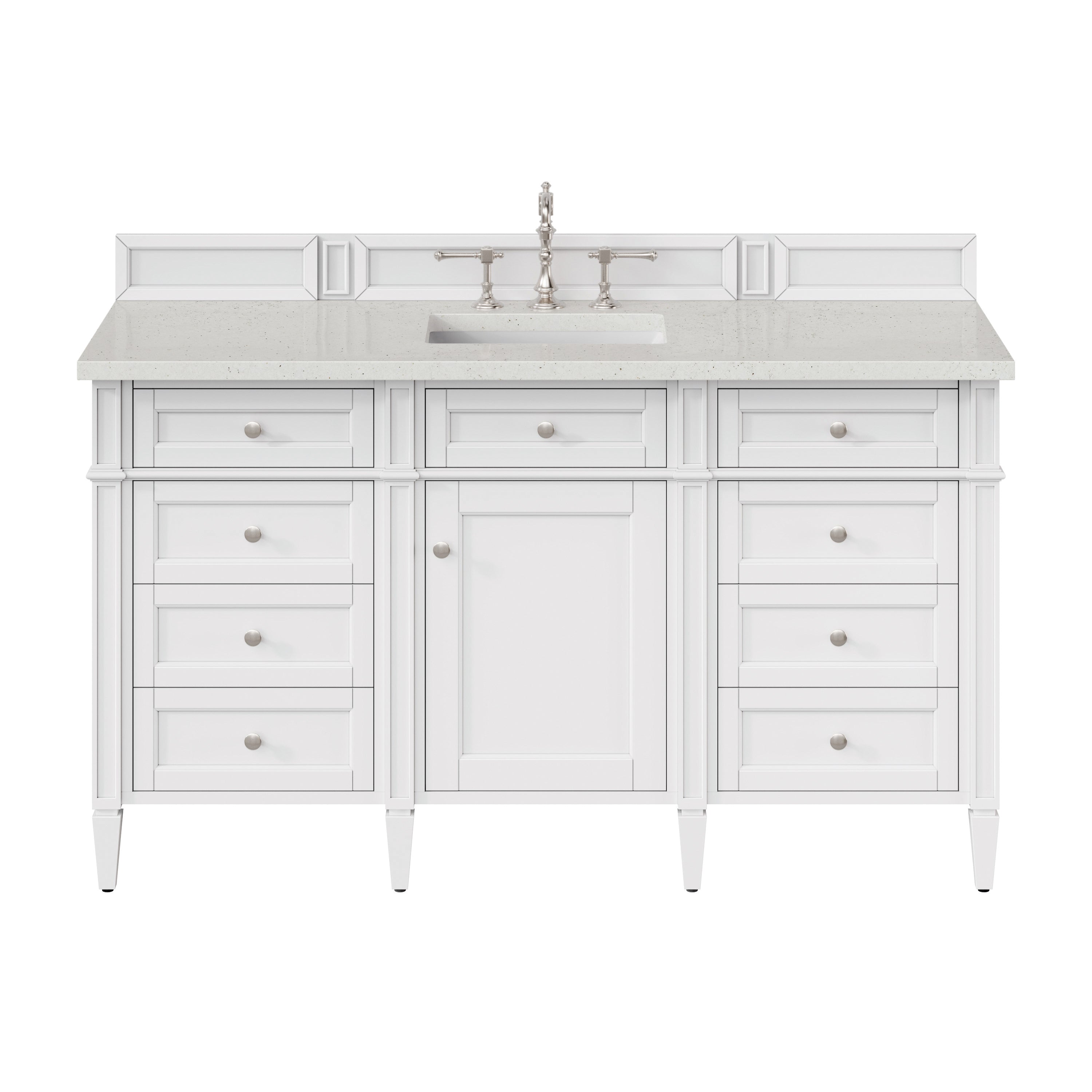 James Martin Brittany 60" Single Vanity in Bright White with 3cm Countertop