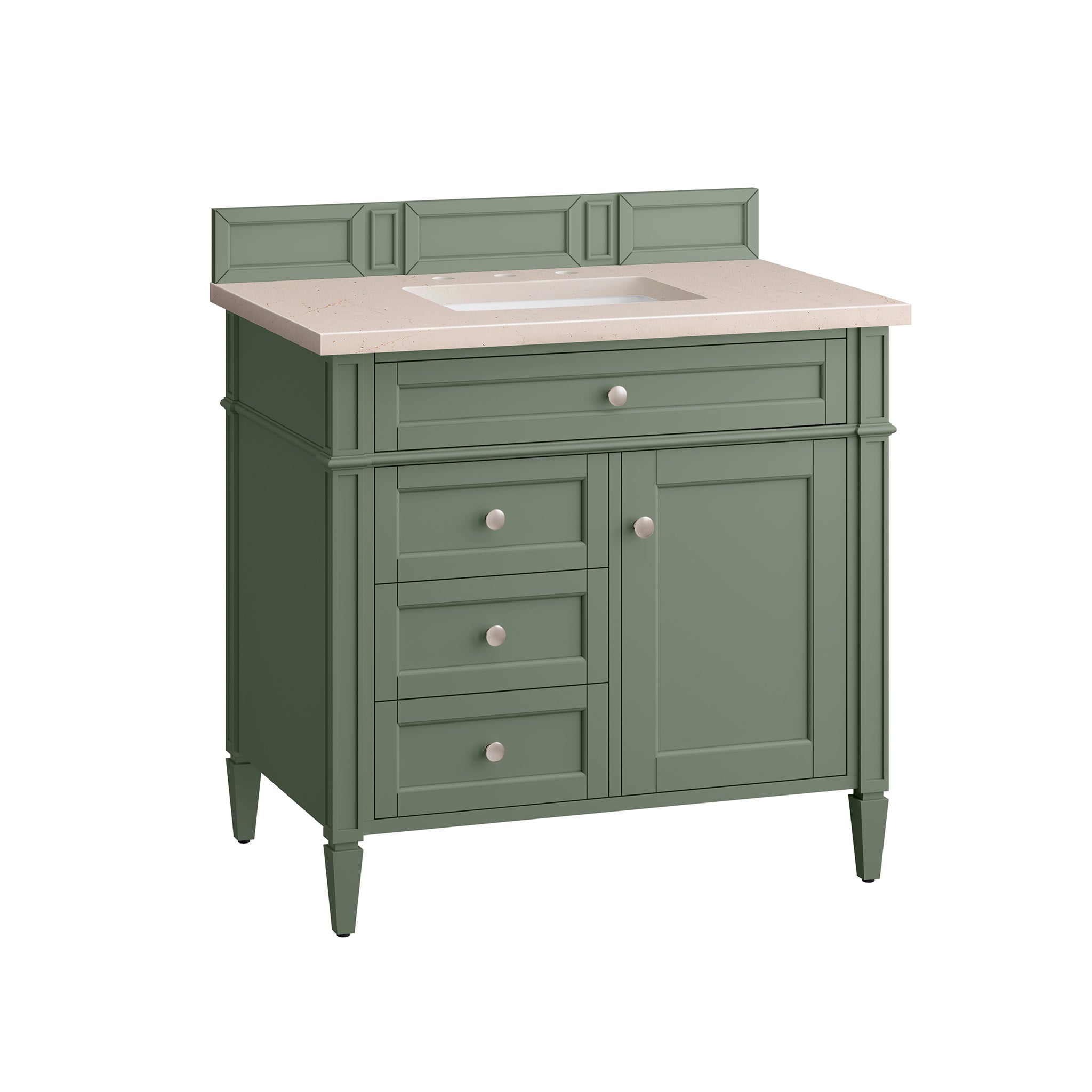 James Martin Brittany 36" Single Vanity in Smokey Celadon with 3cm Countertop