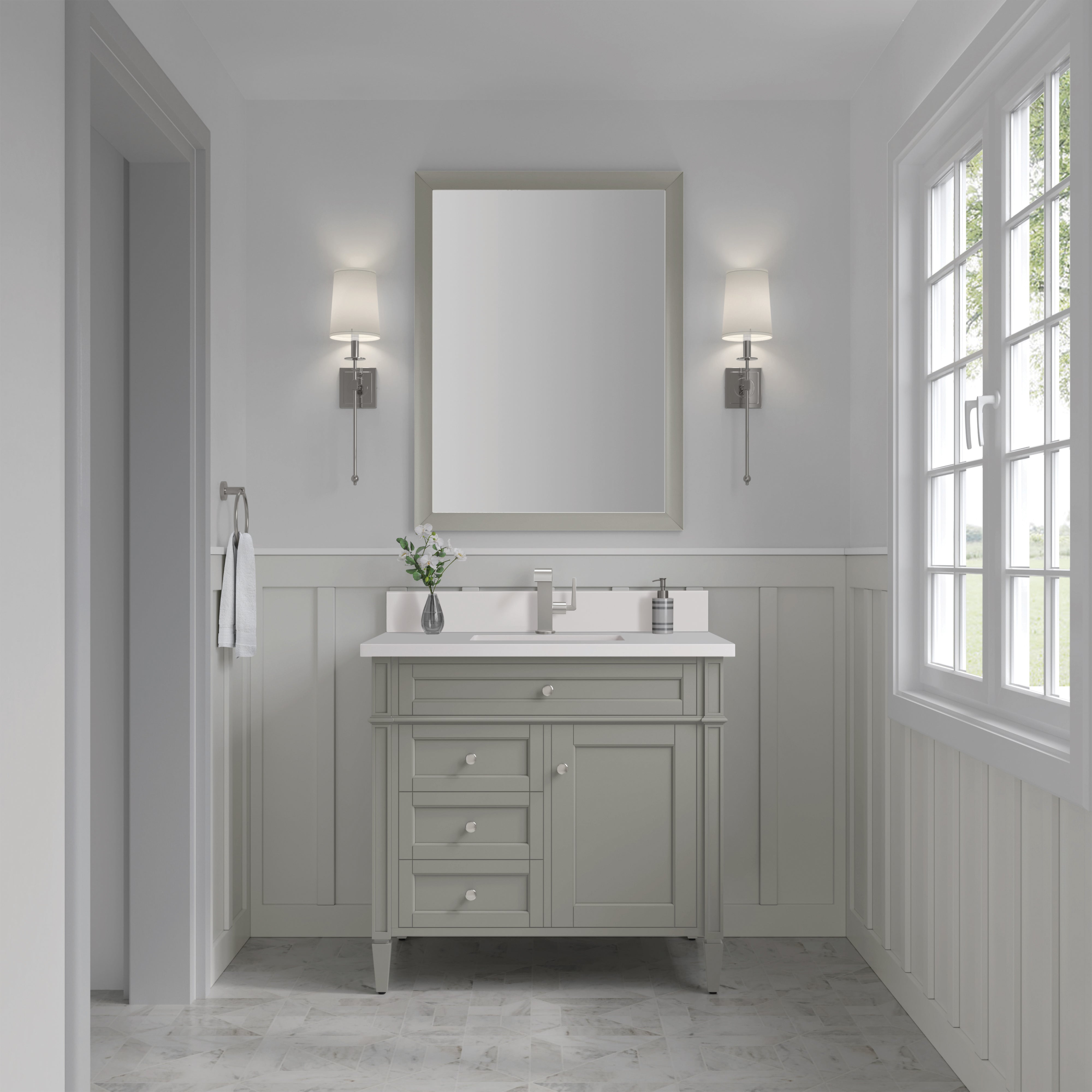 James Martin Brittany 36" Single Vanity in Urban Gray with 3cm Countertop