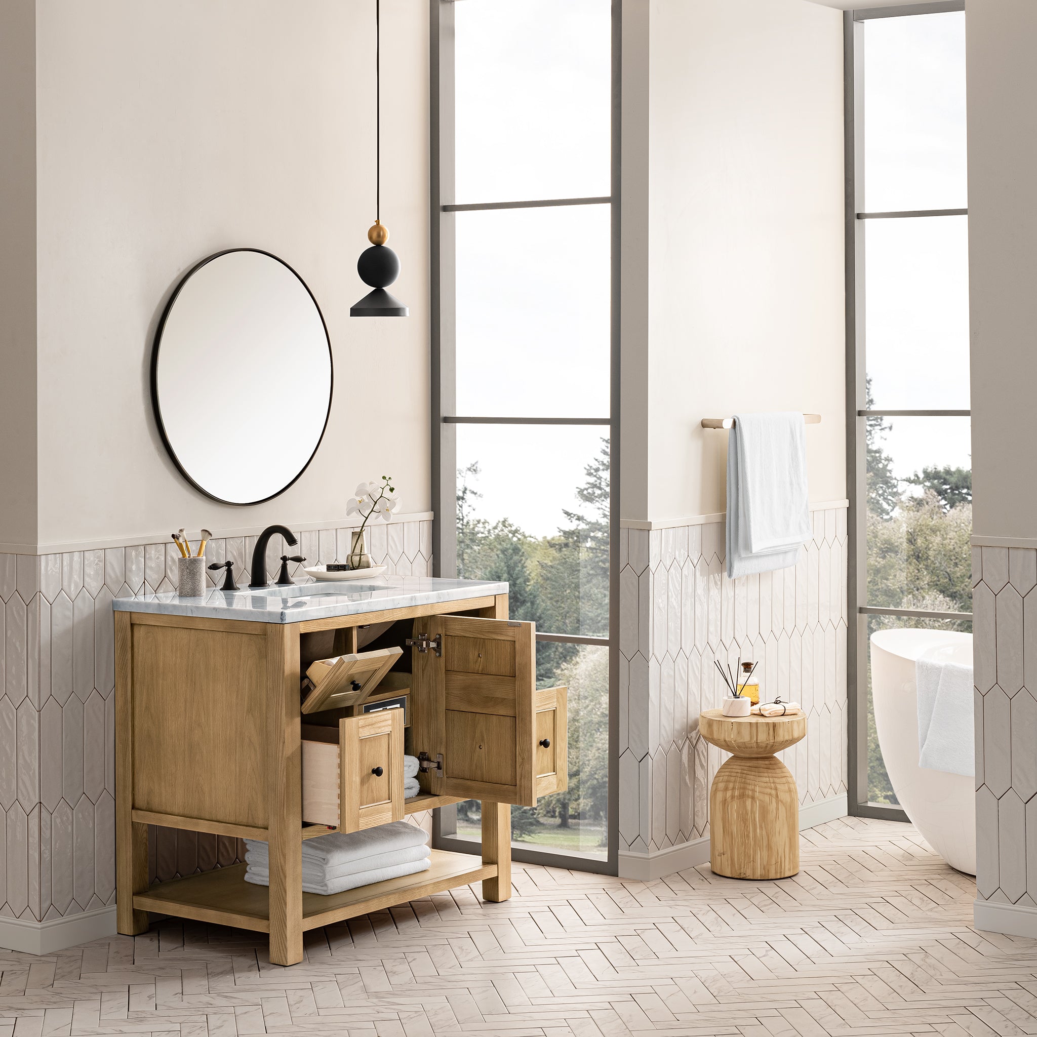 James Martin Breckenridge 36" Single Vanity in Light Natural Oak with 3cm Countertop