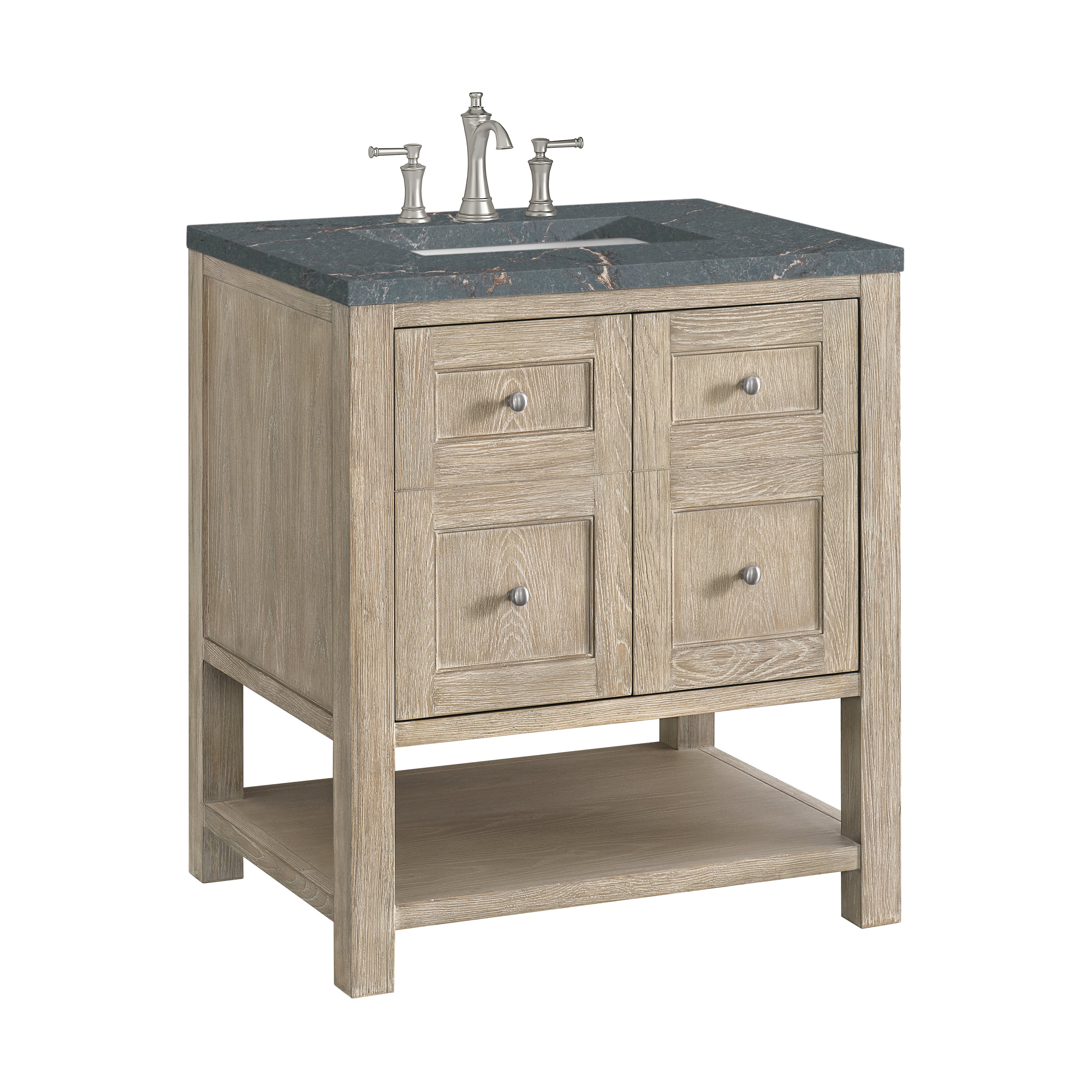 James Martin Breckenridge 30" Single Vanity in Whitewashed Oak with 3cm Countertop