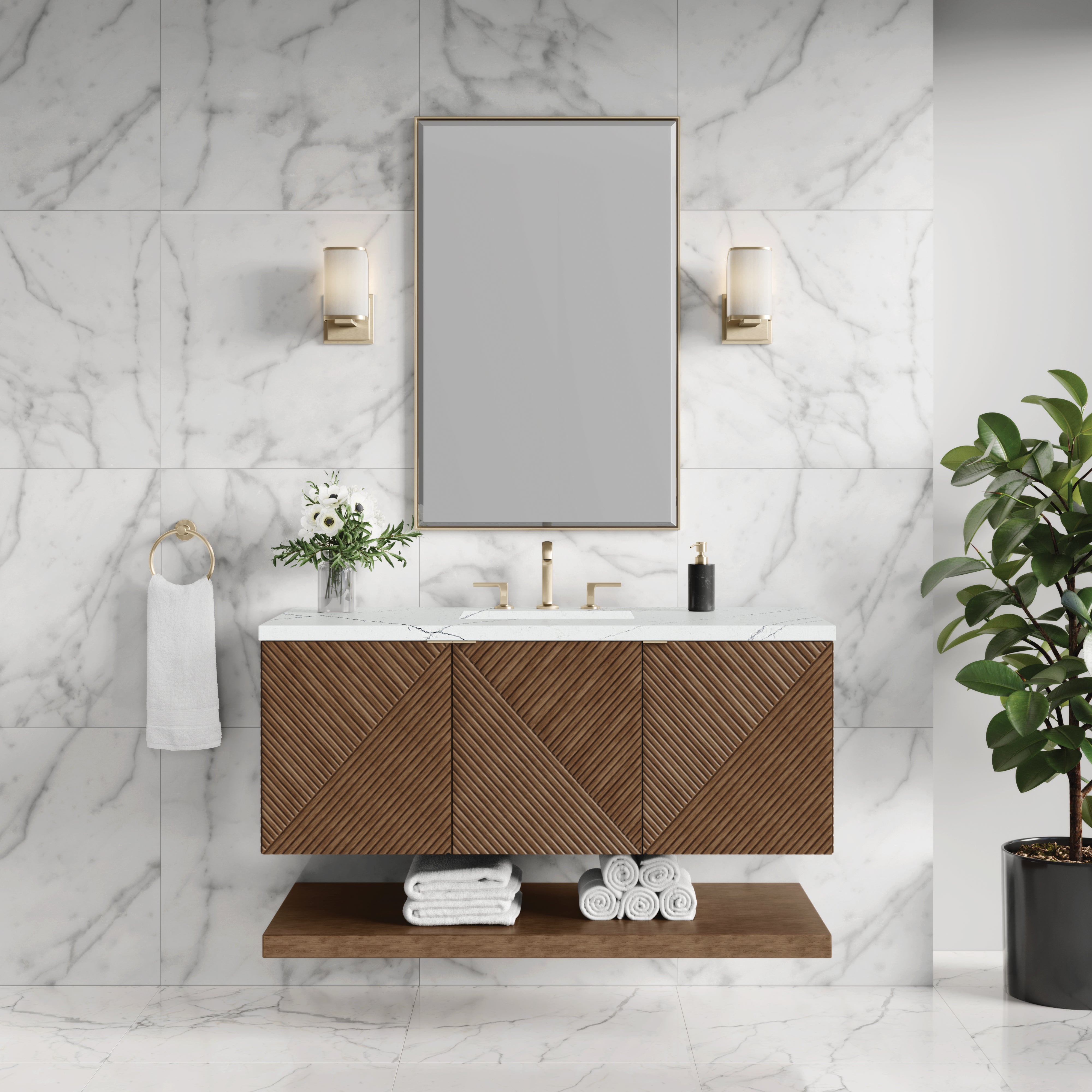 James Martin Marcello 48" Single Vanity in Chestnut with 3cm Countertop