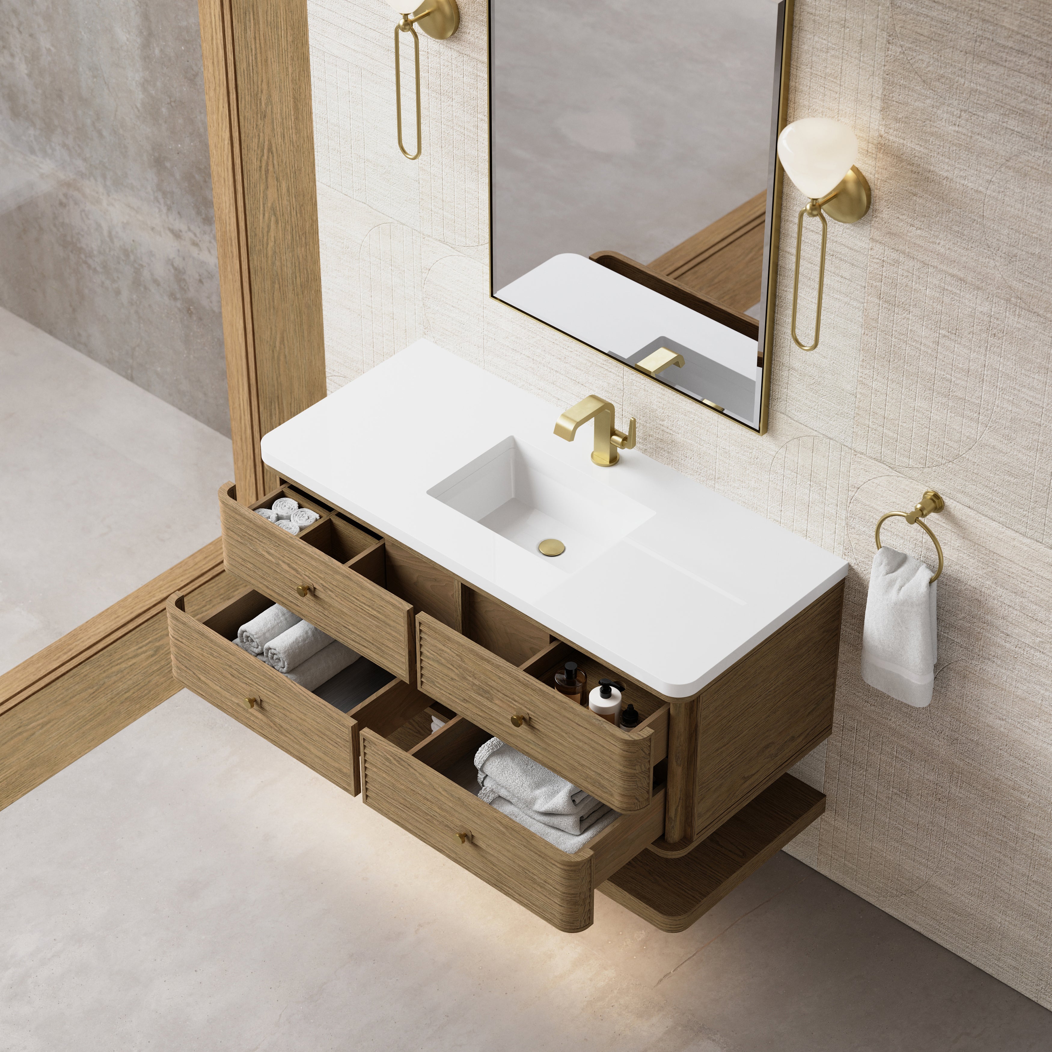 James Martin Allamari 48" Single Vanity in Dune Mist with 3cm Countertop