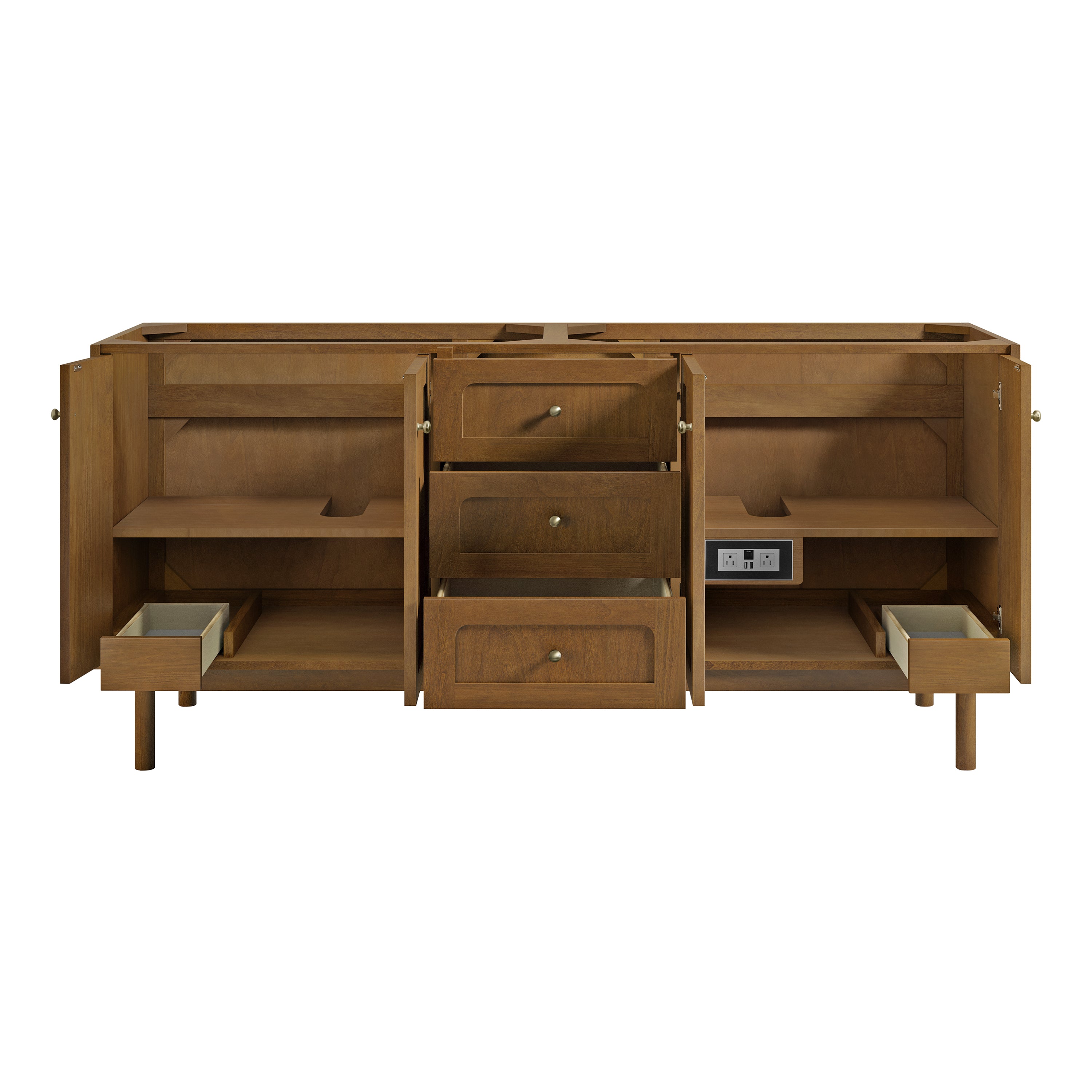 James Martin Laurent 72" Double Vanity in Honey Oak with 3cm Countertop and FreePower Wireless Charger