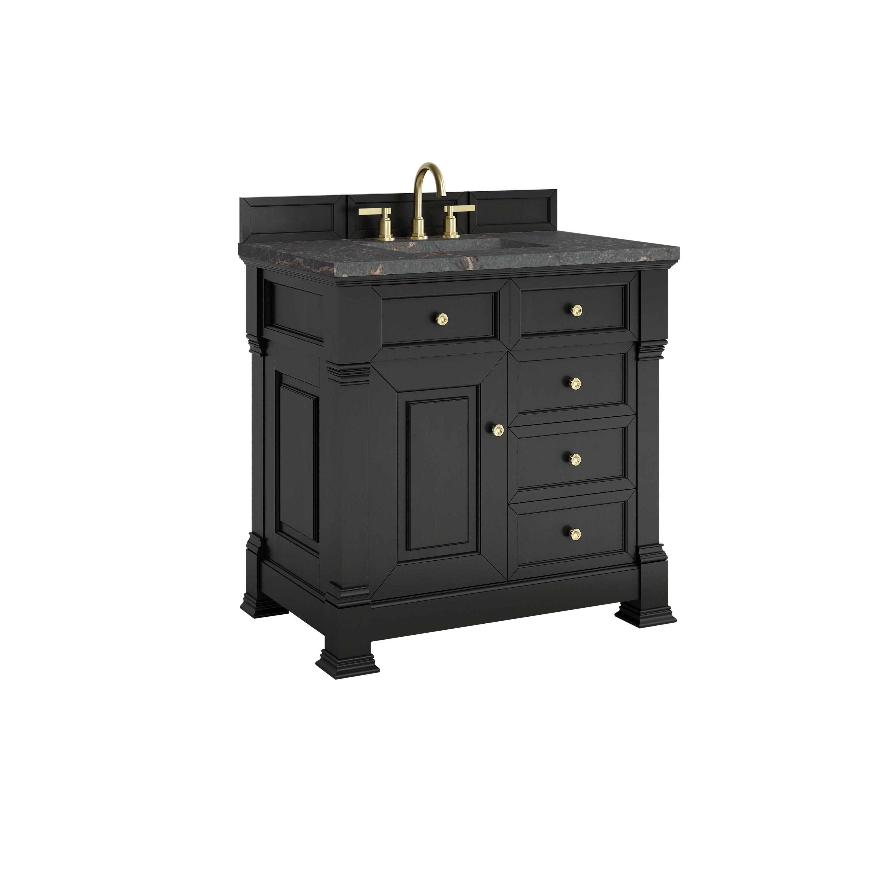 James Martin Brookfield 36" Single Vanity in Black Onyx with 3cm Countertop