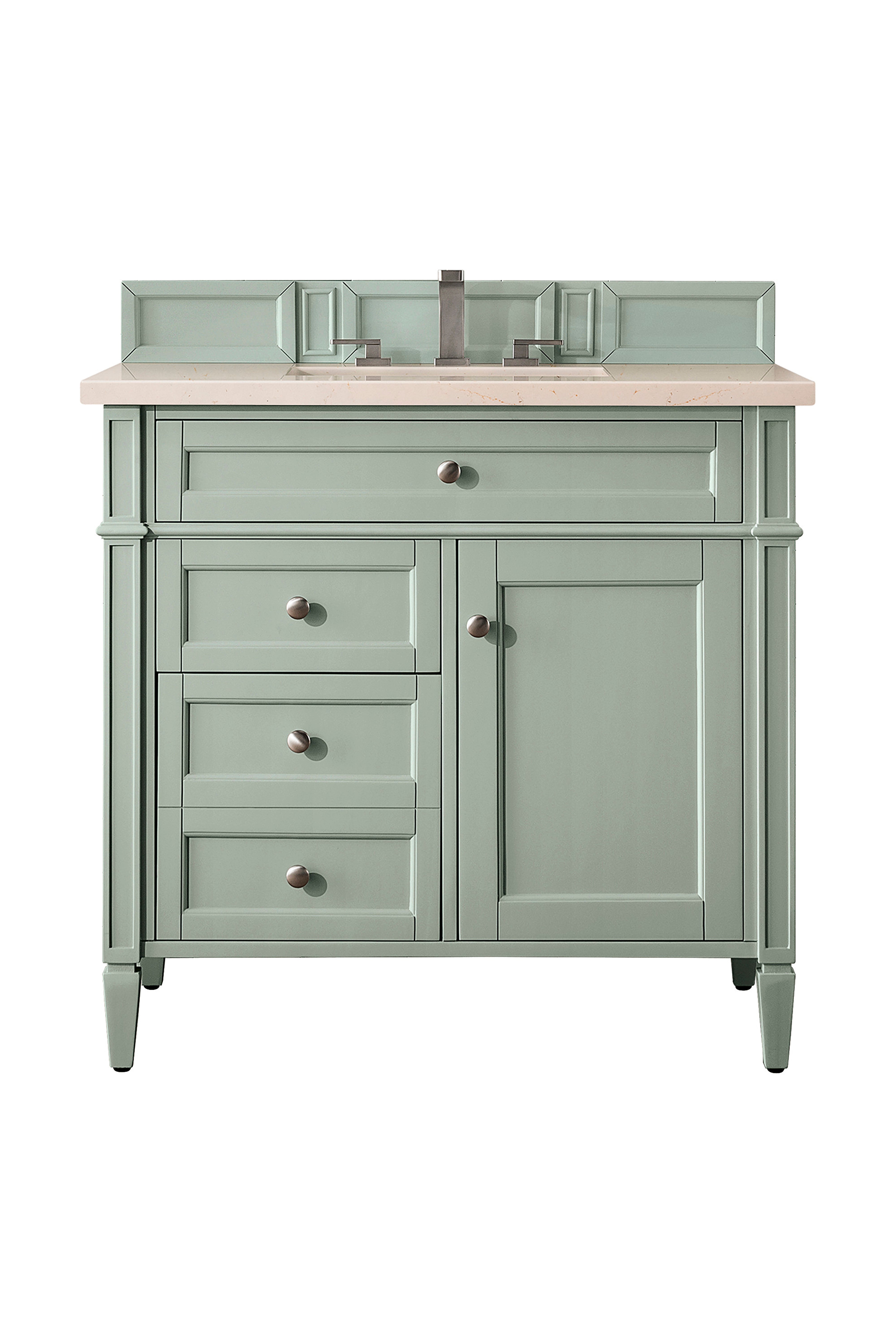 James Martin Brittany 36" Single Vanity in Sage Green with 3cm Countertop