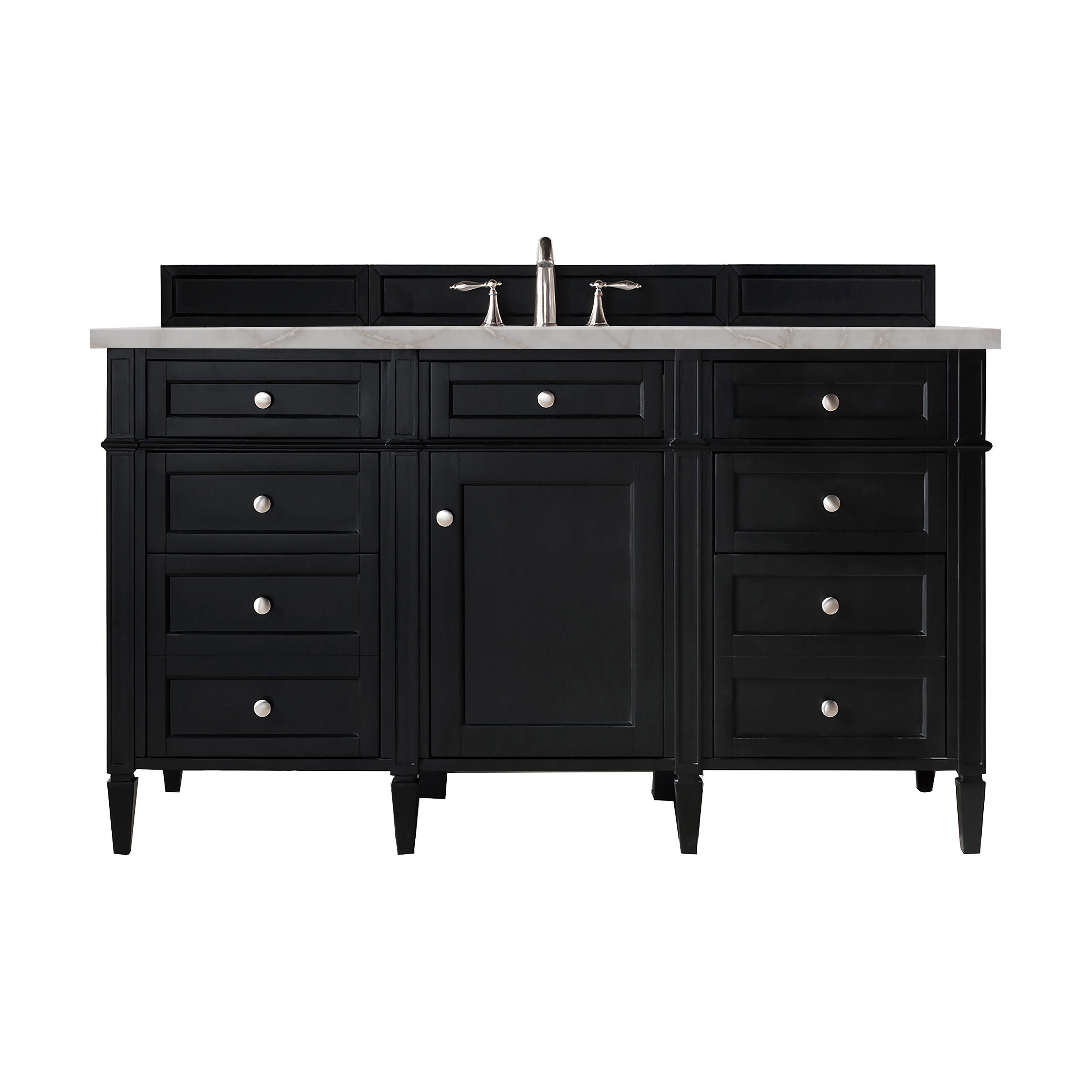 James Martin Brittany 60" Single Vanity in Black Onyx with 3cm Countertop