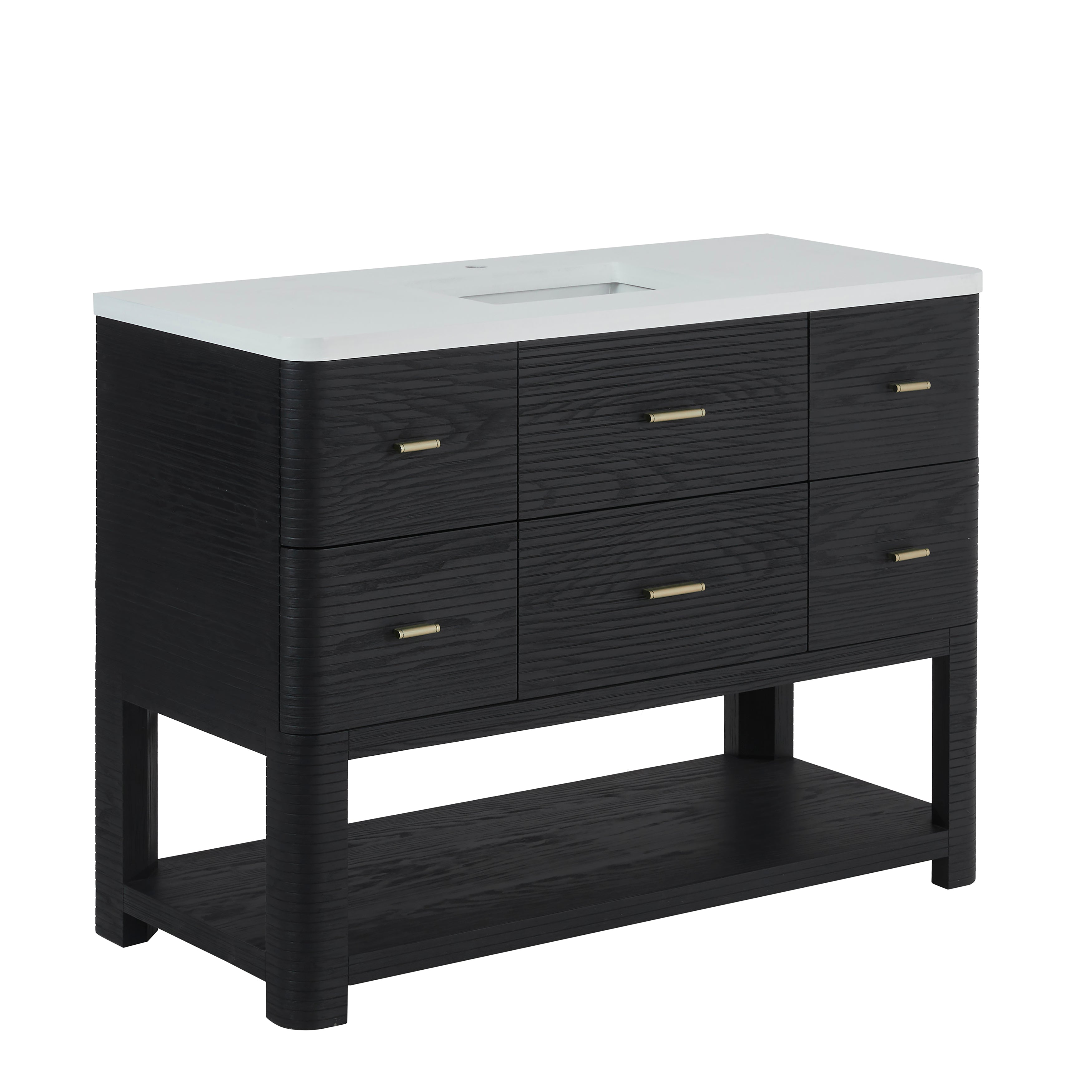 James Martin Lucian 48" Single Vanity in Carbon Oak with 3cm Countertop