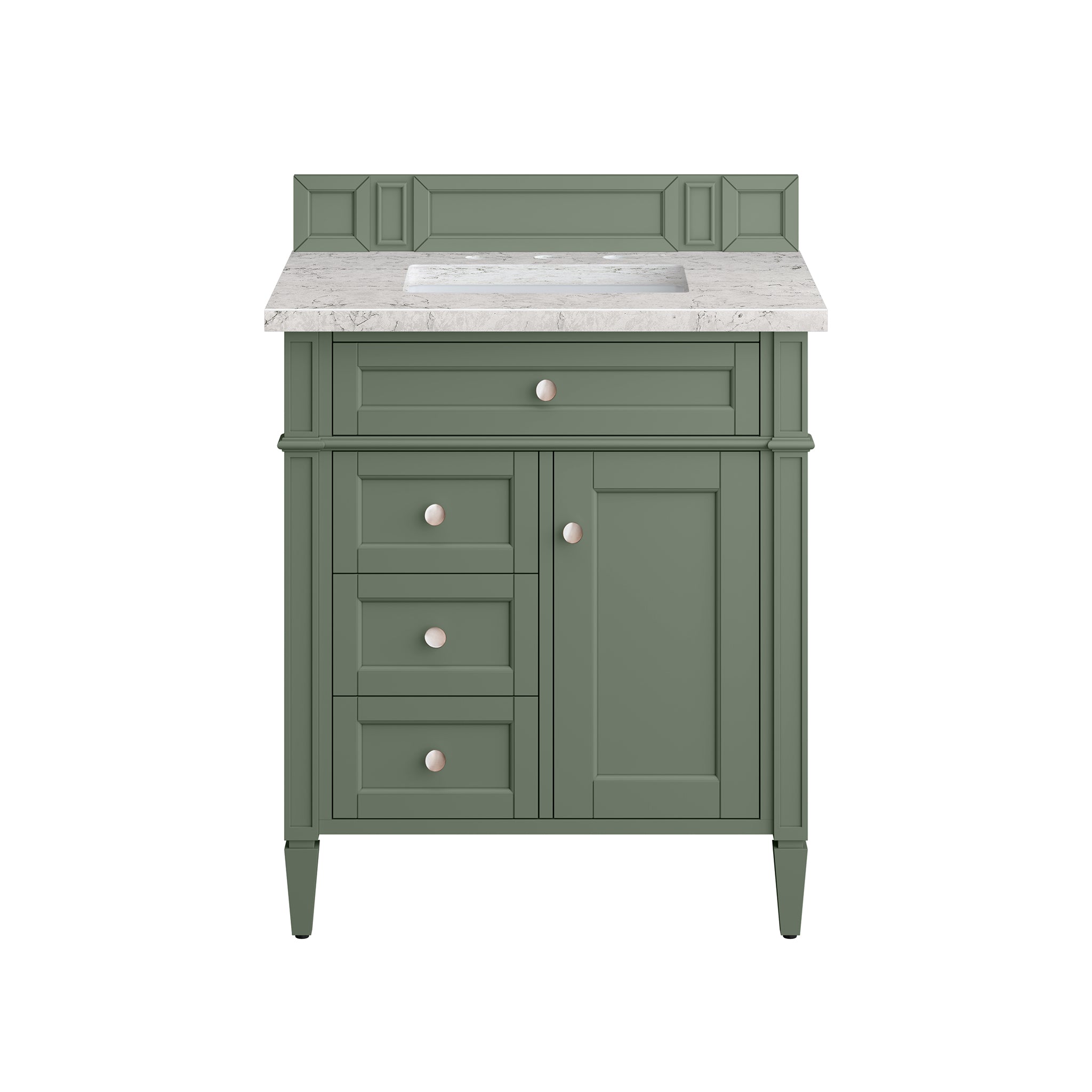 James Martin Brittany 30" Single Vanity in Smokey Celadon with 3cm Countertop