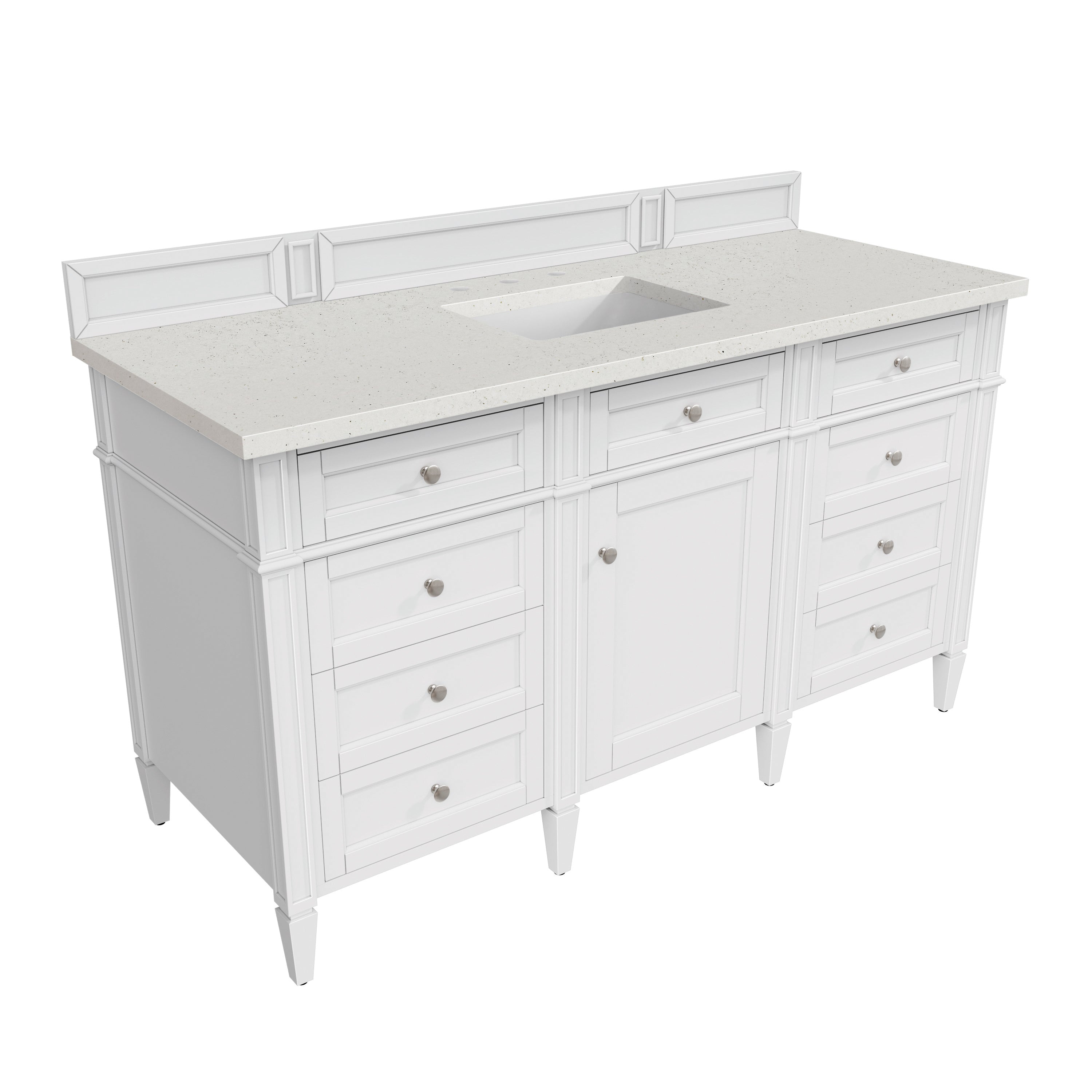 James Martin Brittany 60" Single Vanity in Bright White with 3cm Countertop