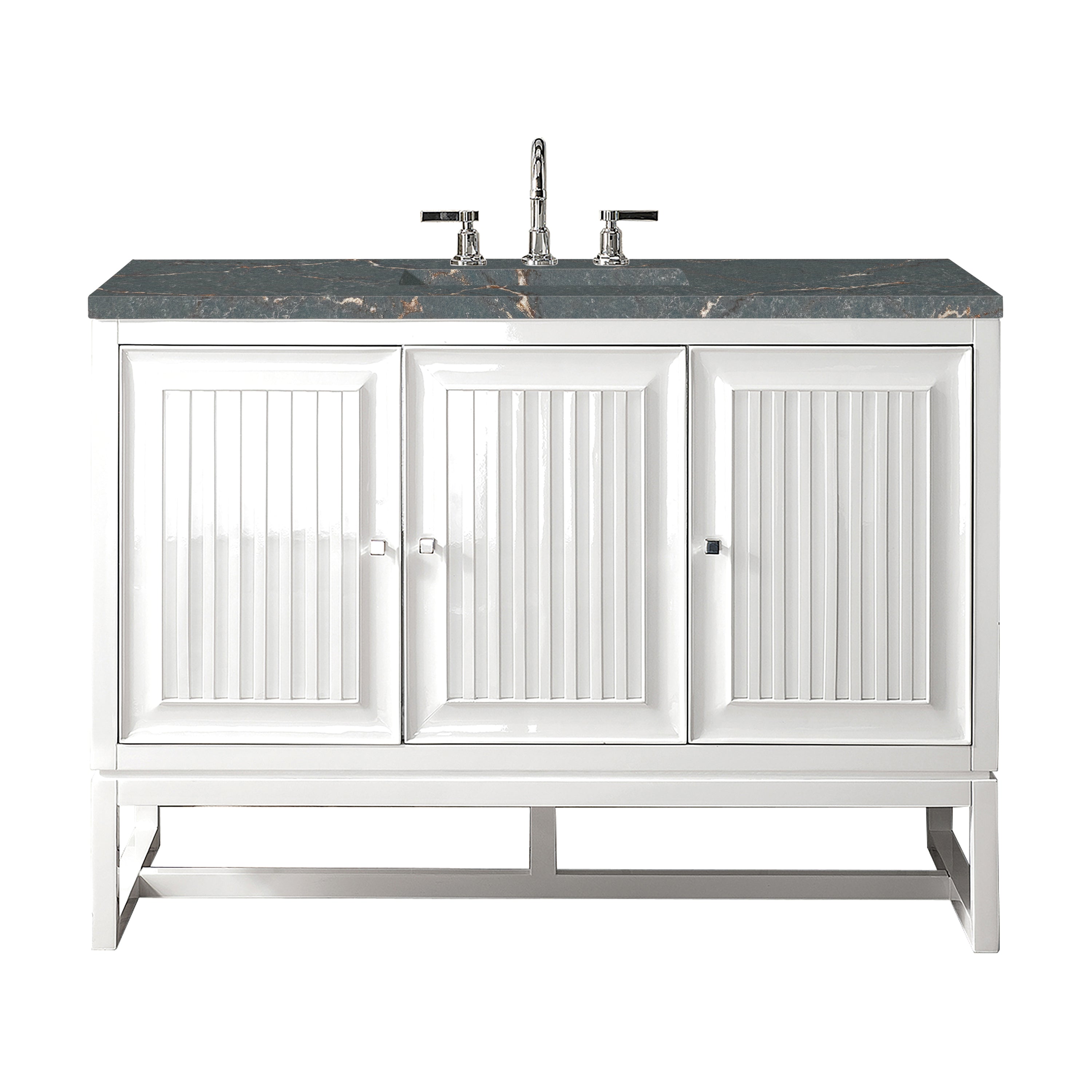James Martin Athens 48" Single Vanity in Glossy White with 3cm Countertop