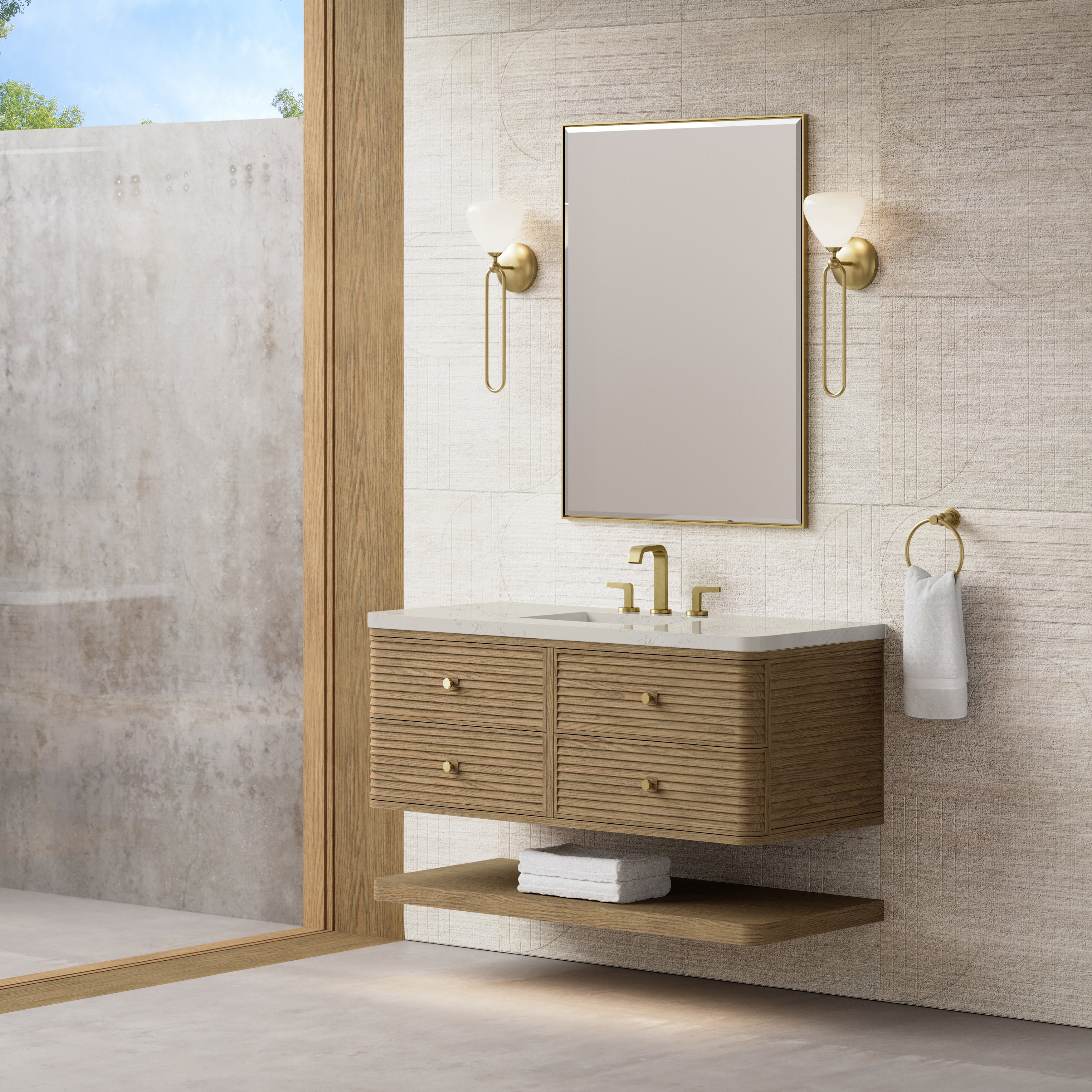 James Martin Allamari 48" Single Vanity in Dune Mist with 3cm Countertop