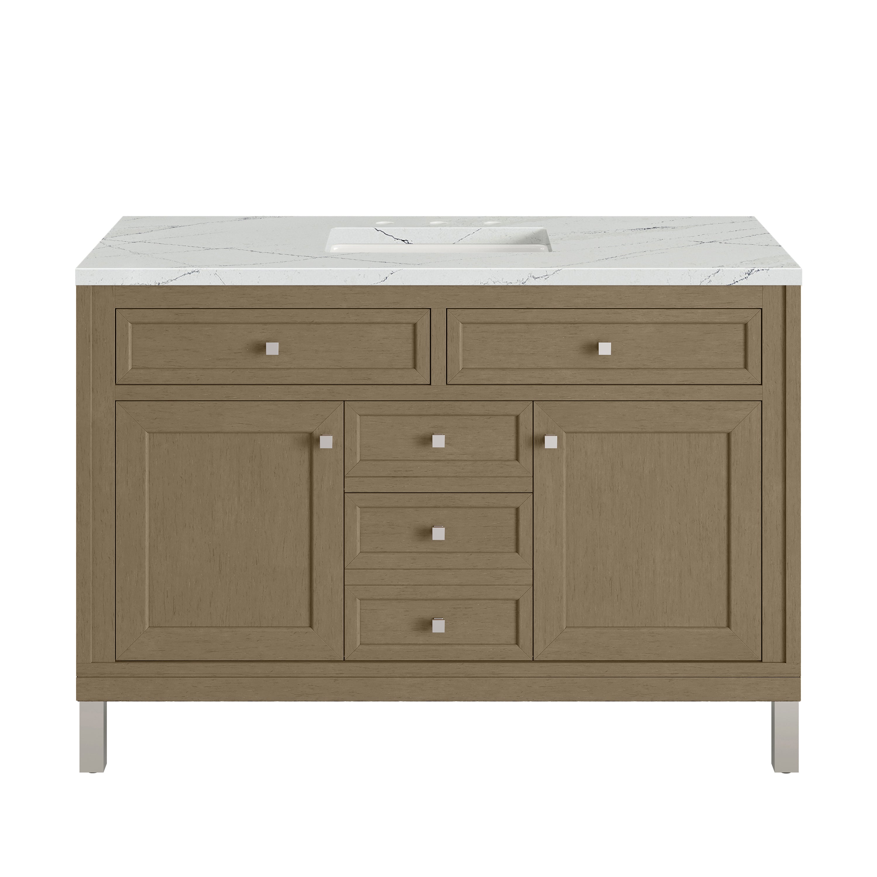 James Martin Chicago 48" Single Vanity in Walnut Whisper with 3cm Countertop