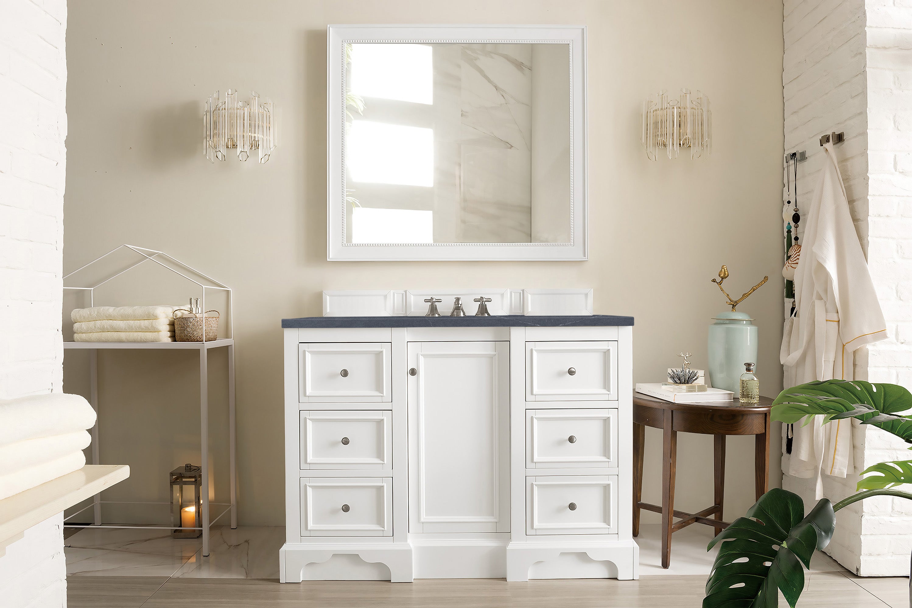 James Martin De Soto 48" Single Vanity in Bright White with 3cm Countertop