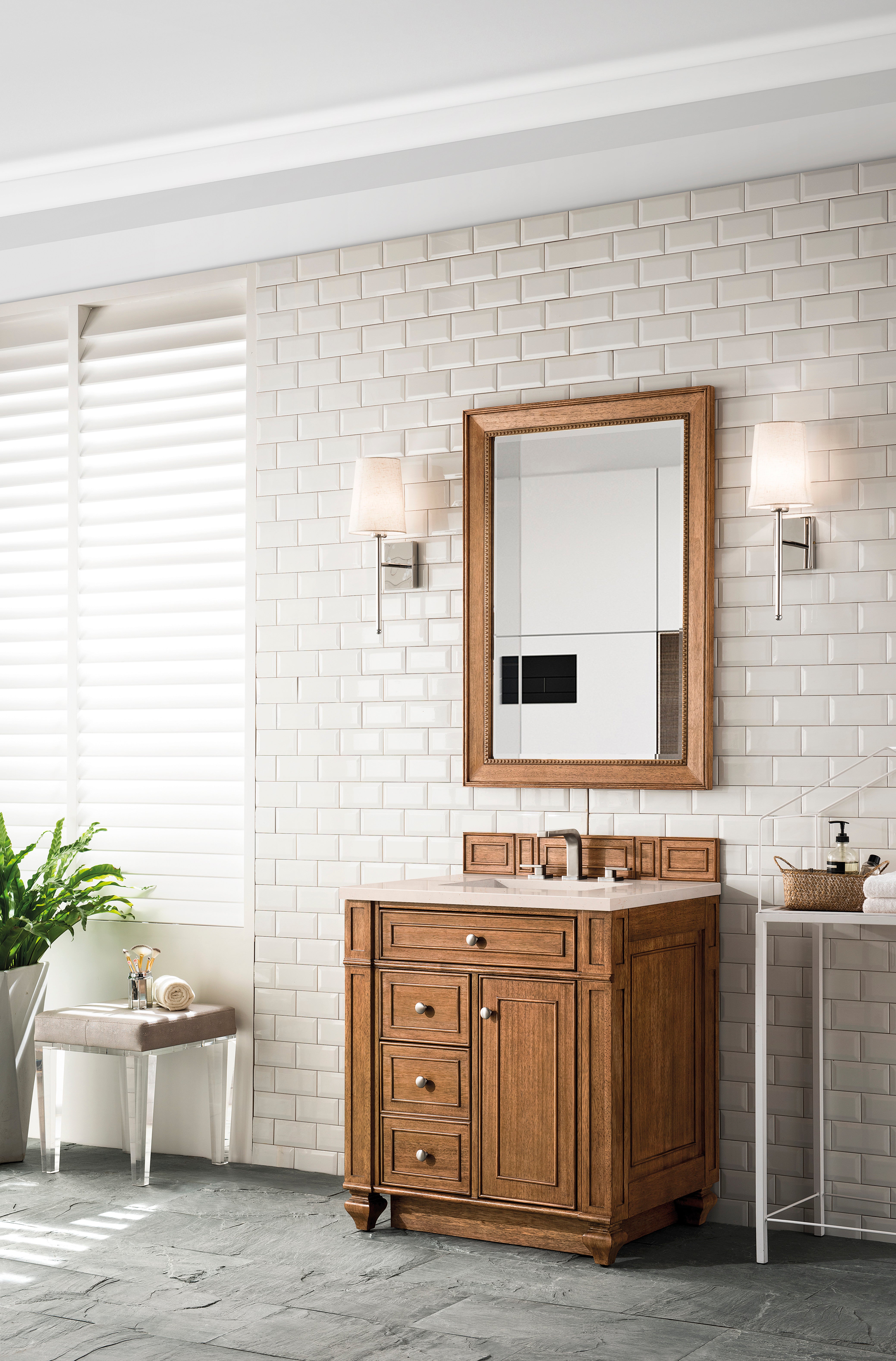 James Martin Bristol 30" Single Vanity in Saddle Brown with 3cm Countertop