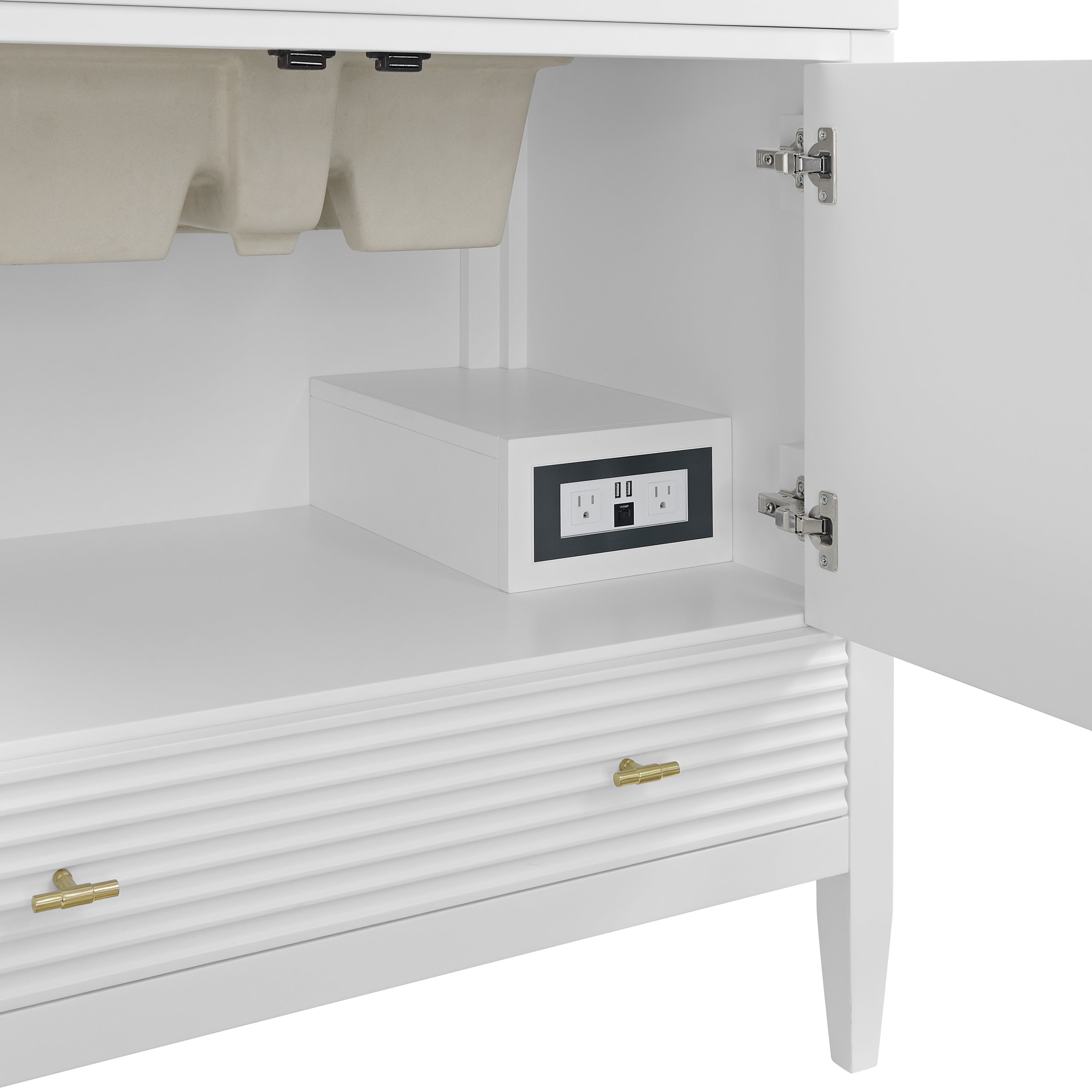 James Martin Myrrin 36" Vanity in Bright White with 3cm Countertop