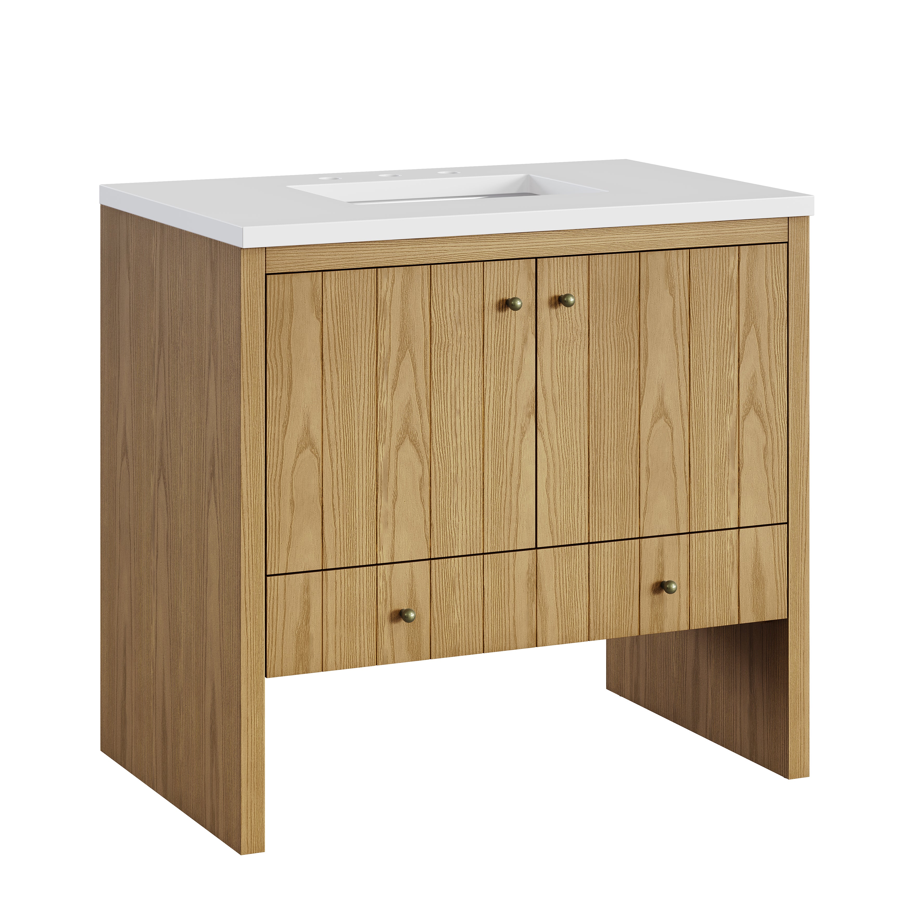 James Martin Hudson 36" Single Vanity in Light Natural Oak with 3cm Countertop