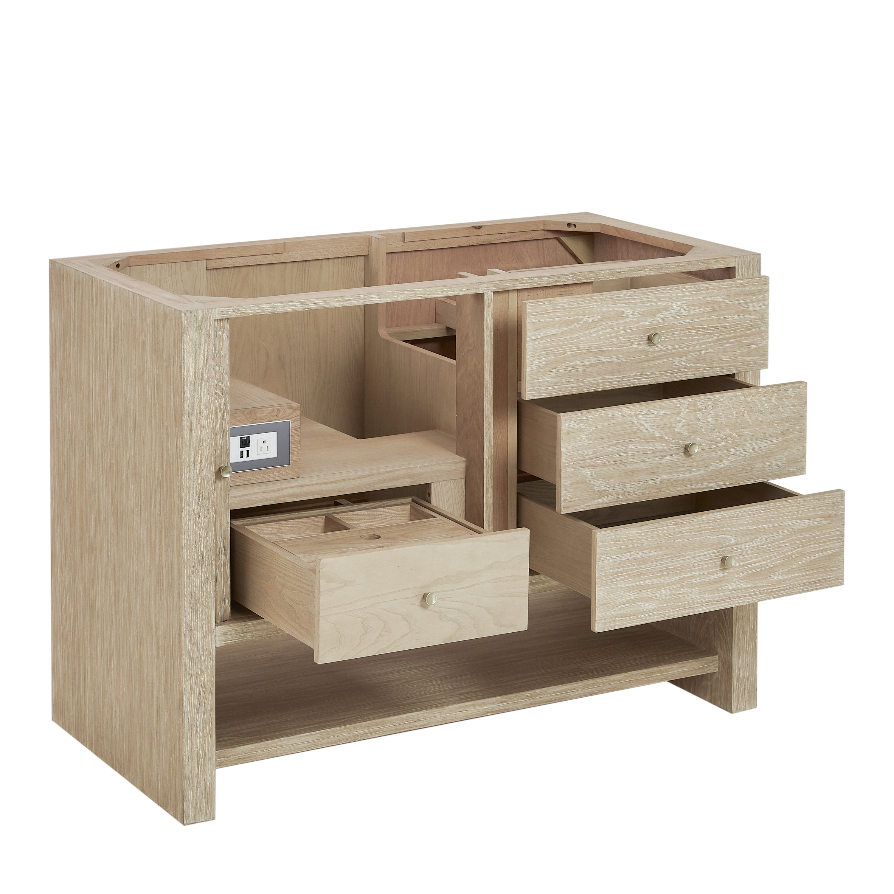 James Martin Marigot 48" Single Vanity in Sunwashed Oak with 3cm Countertop and FreePower Wireless Charger