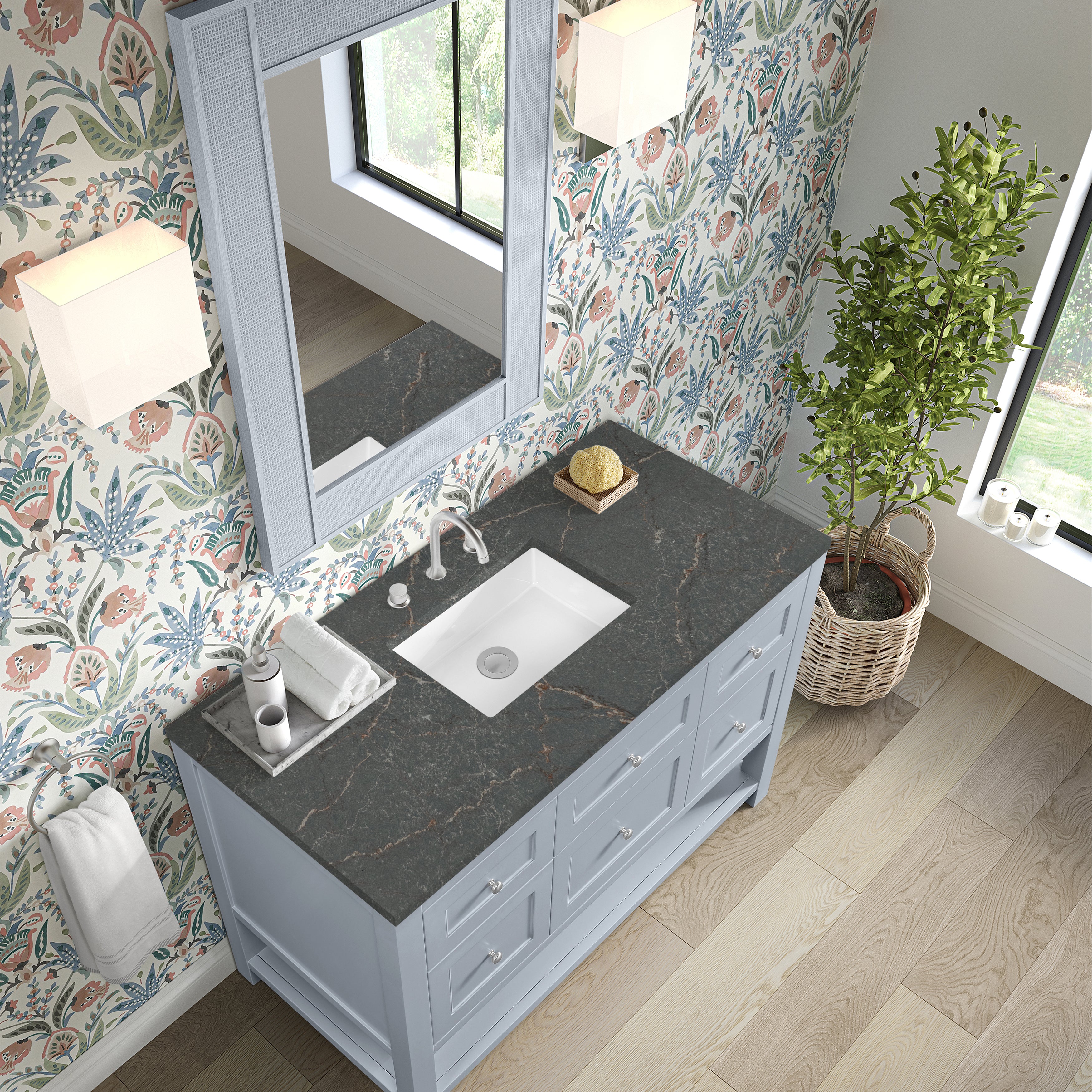 James Martin Breckenridge 48" Single Vanity in Serenity Blue with 3cm Countertop