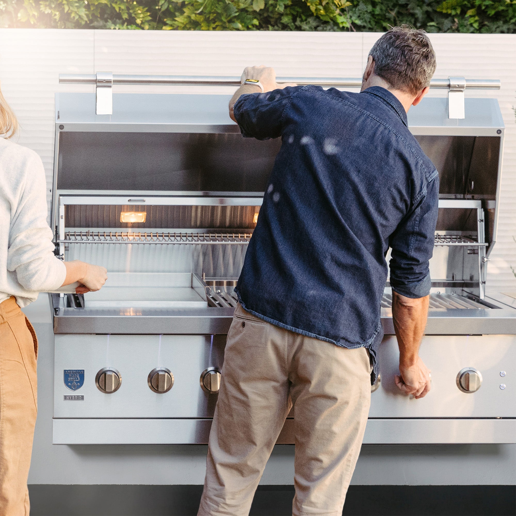 American Made Grills ENCFS54 Freestanding Encore - 54" Hybrid Grill