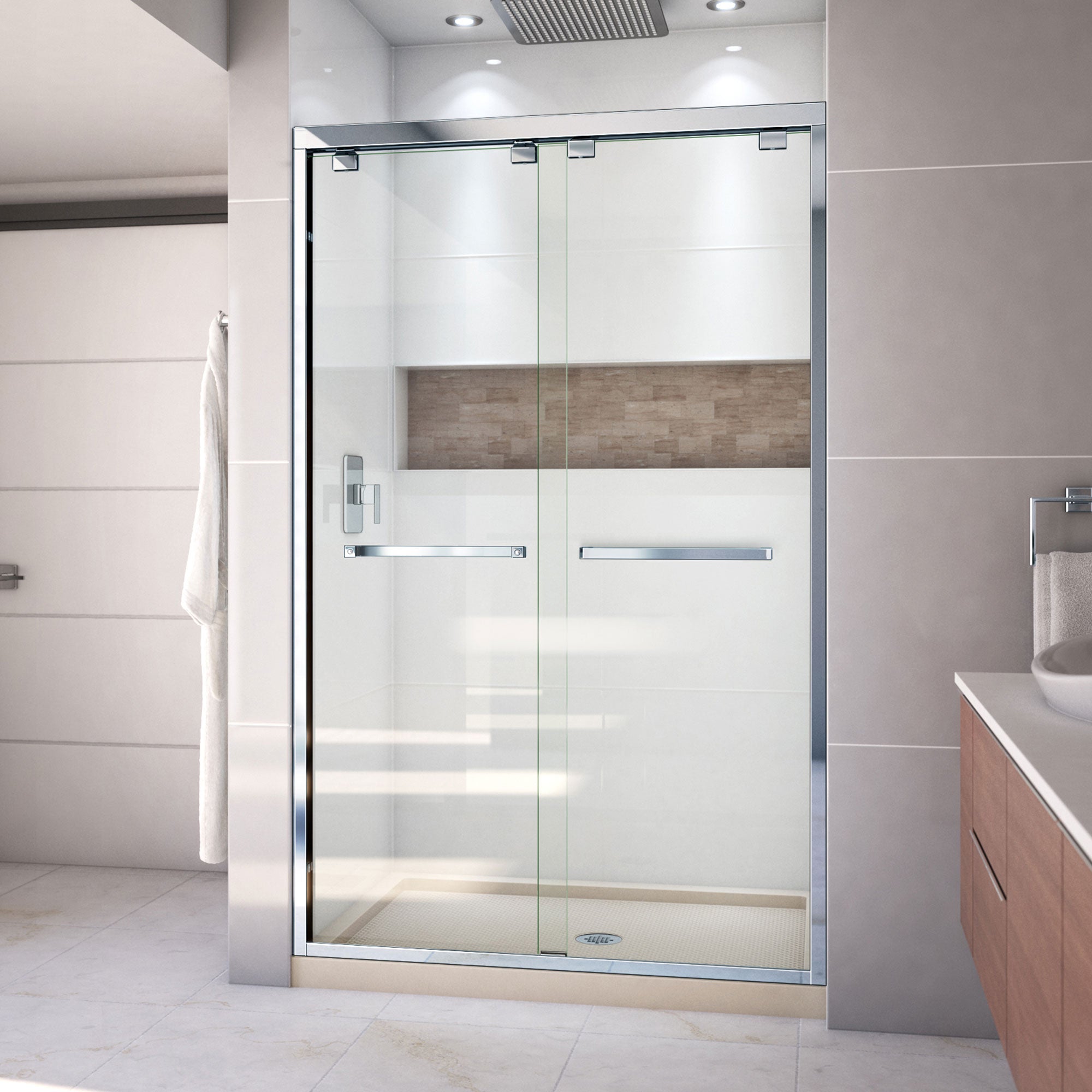 DreamLine Encore 32" D x 48" W Shower Door and Base