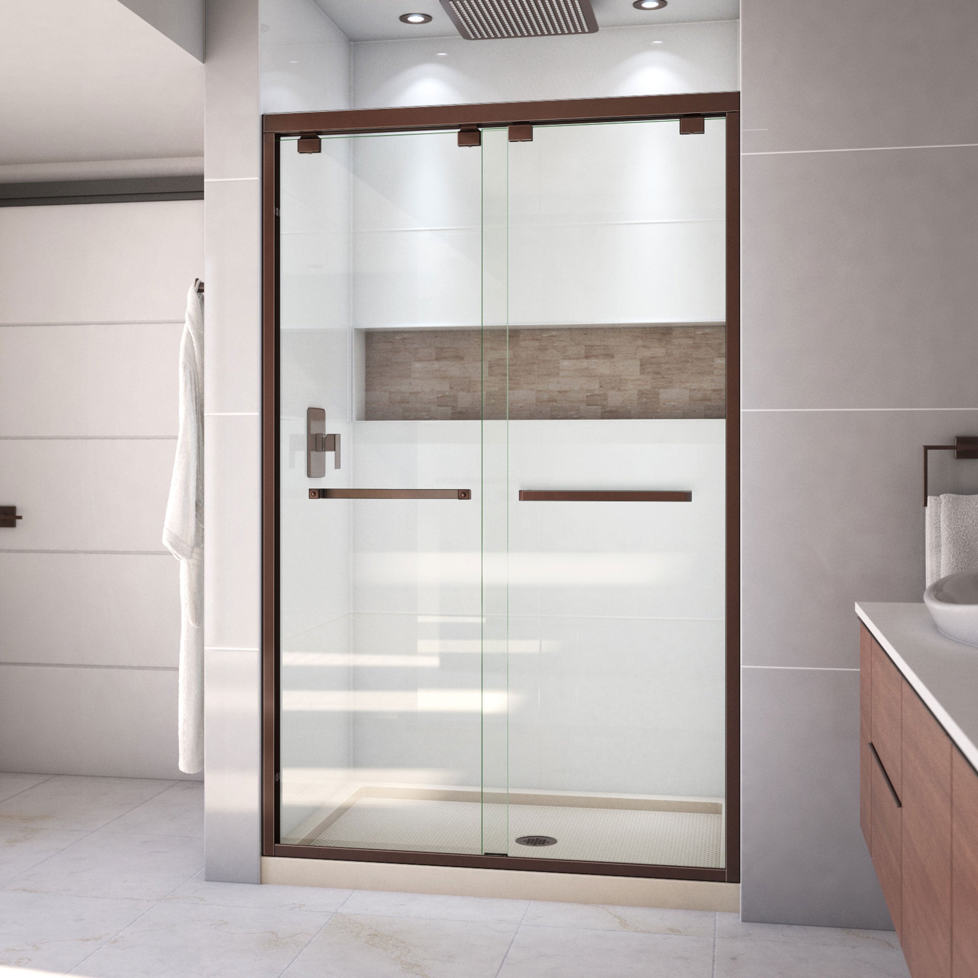 DreamLine Encore 32" D x 48" W Shower Door and Base