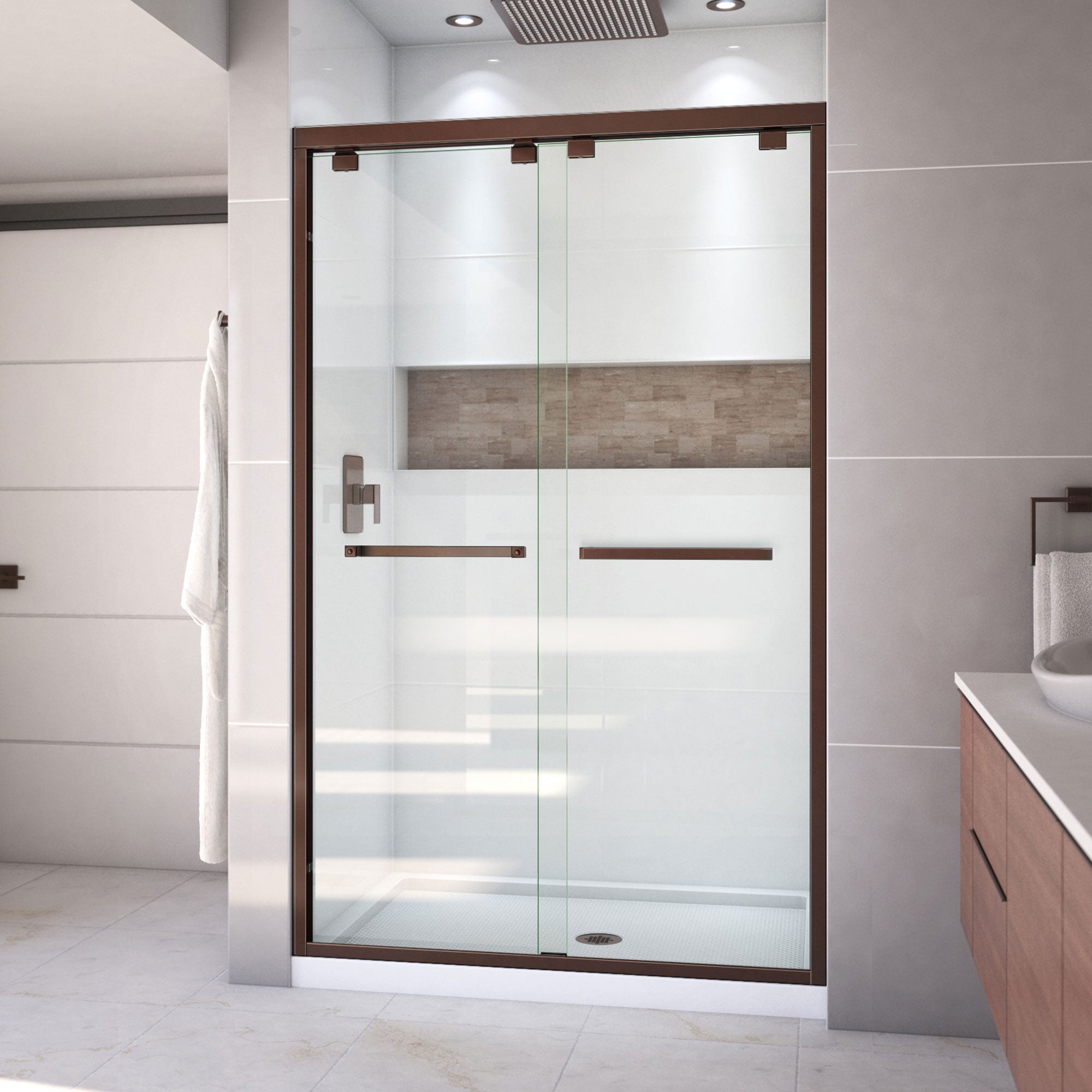 DreamLine Encore 32" D x 48" W Shower Door and Base