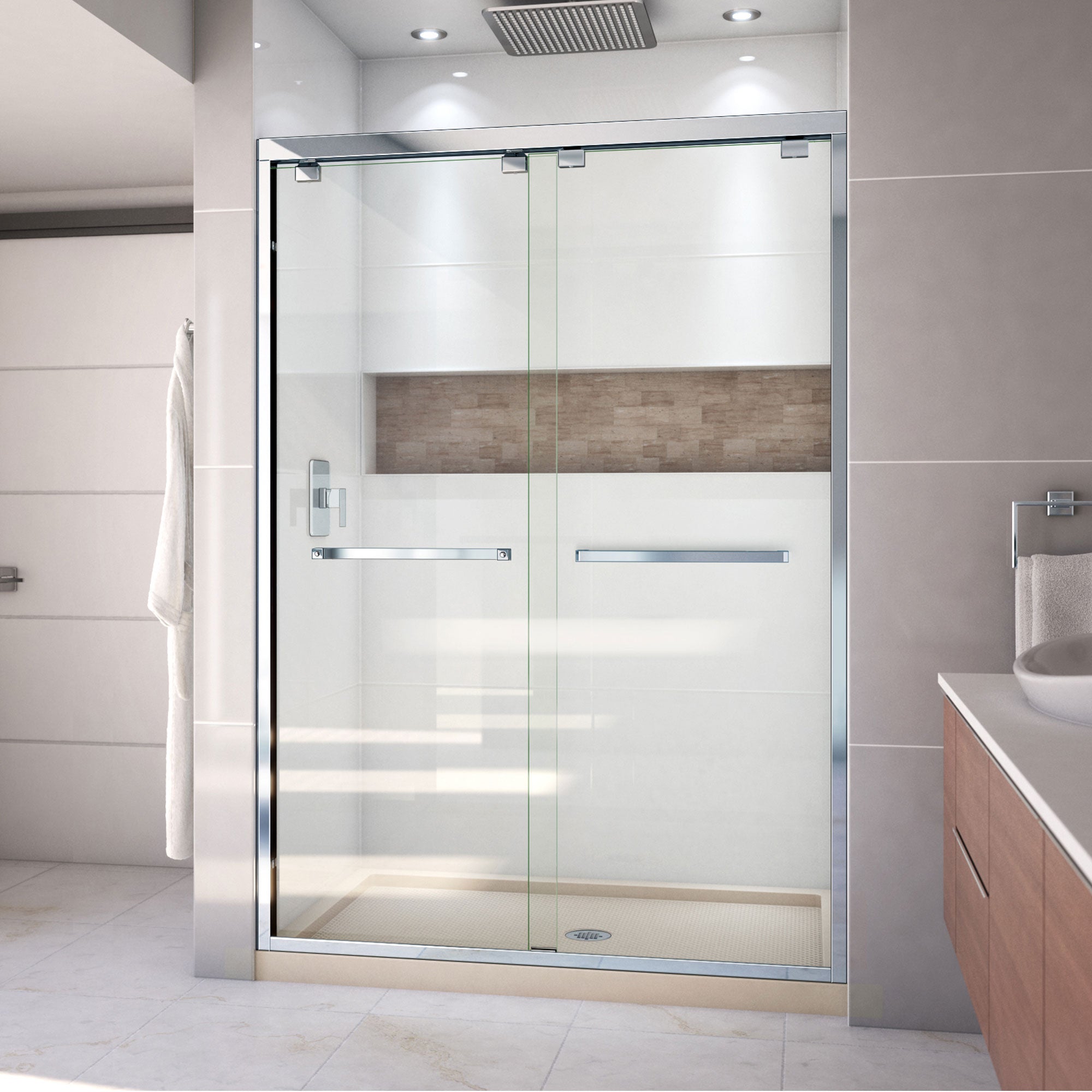 DreamLine Encore 32" D x 54" W Shower Door and Base