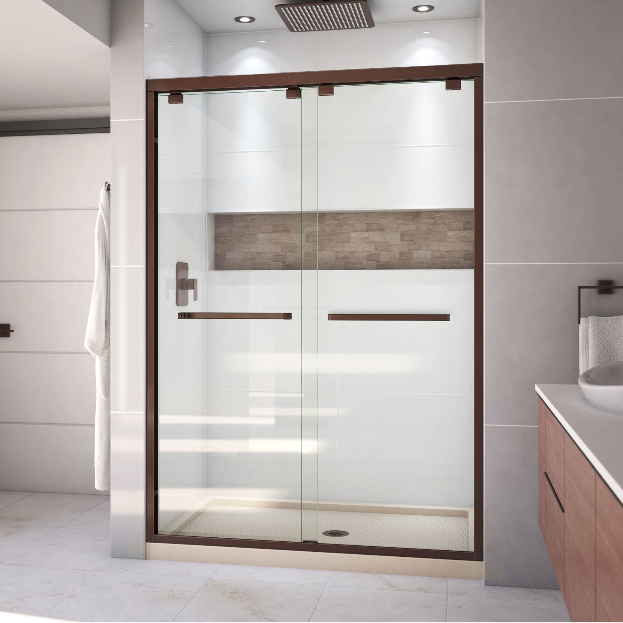 DreamLine Encore 32" D x 54" W Shower Door and Base