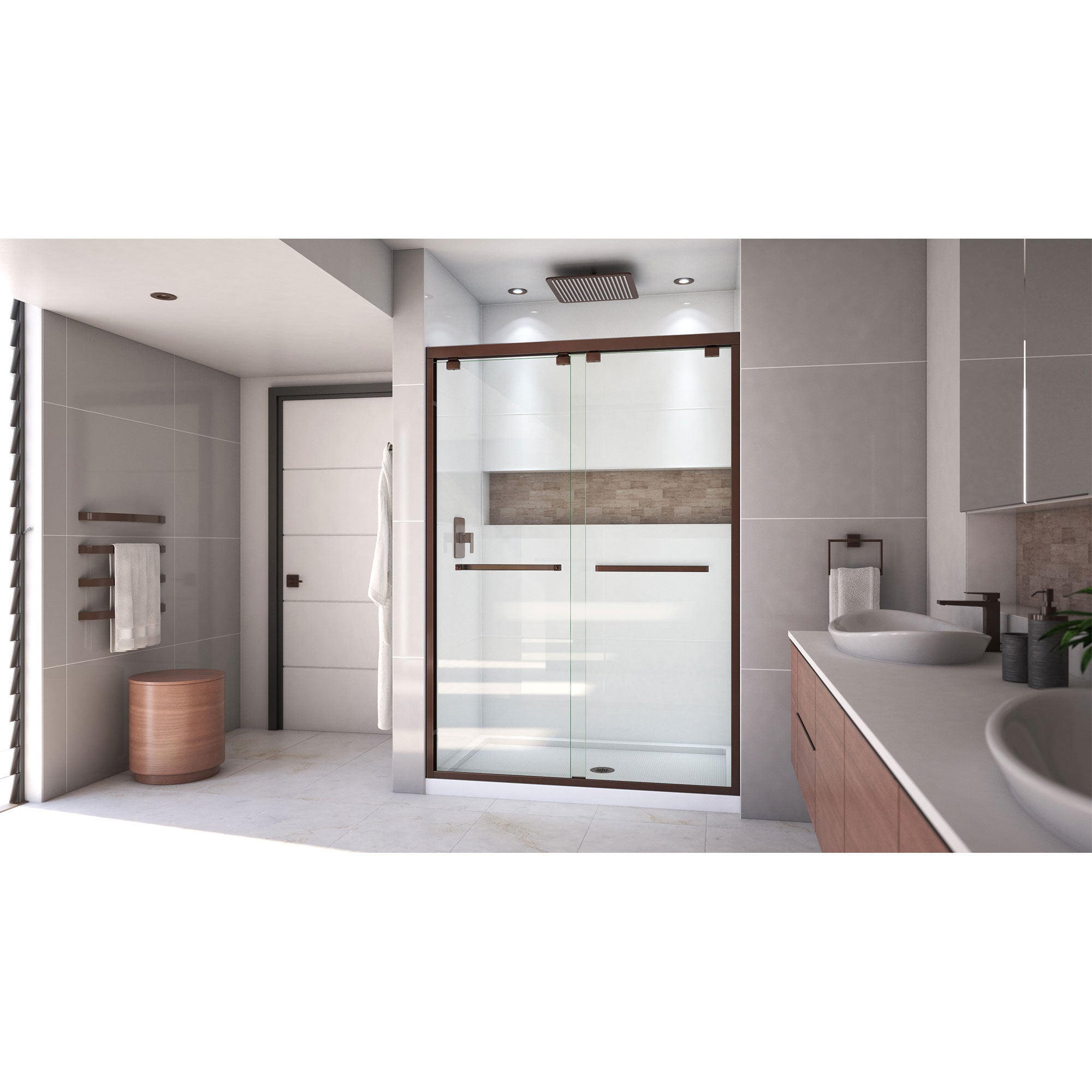 DreamLine Encore 32" D x 54" W Shower Door and Base