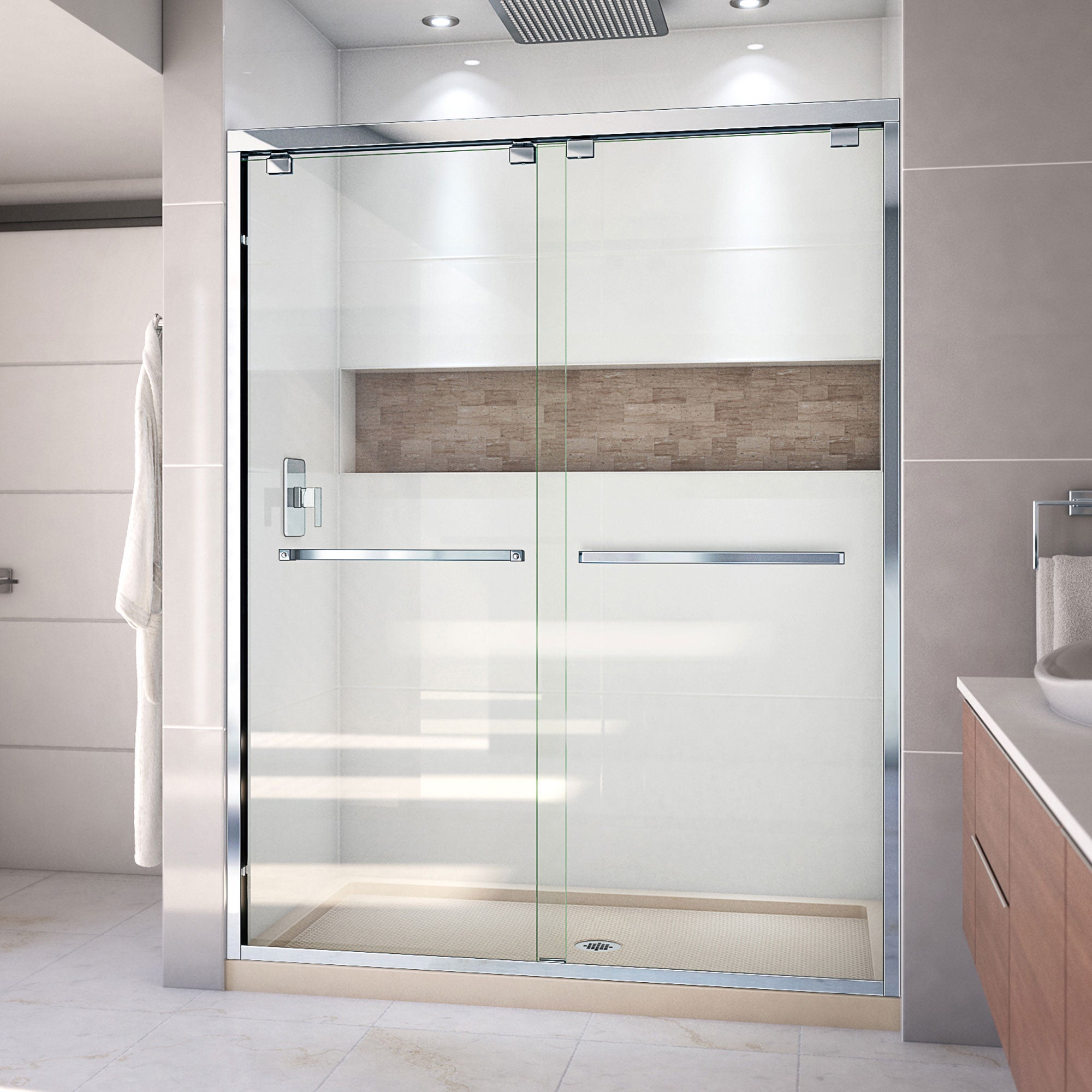 DreamLine Encore 34" D x 60" W Shower Door and Base