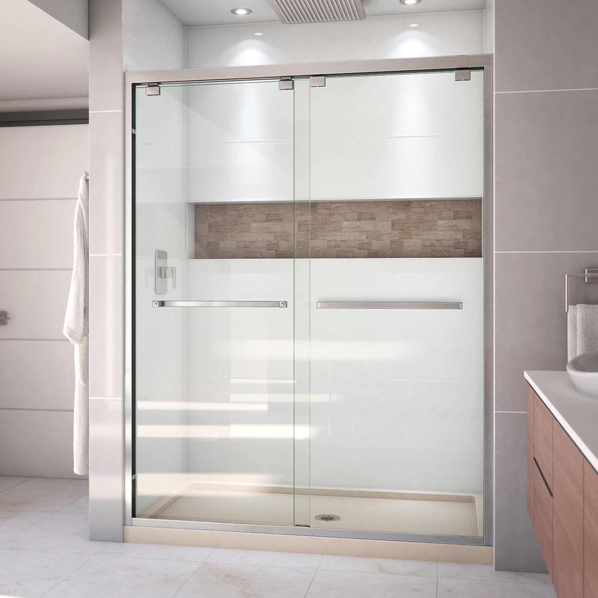 DreamLine Encore 34" D x 60" W Shower Door and Base