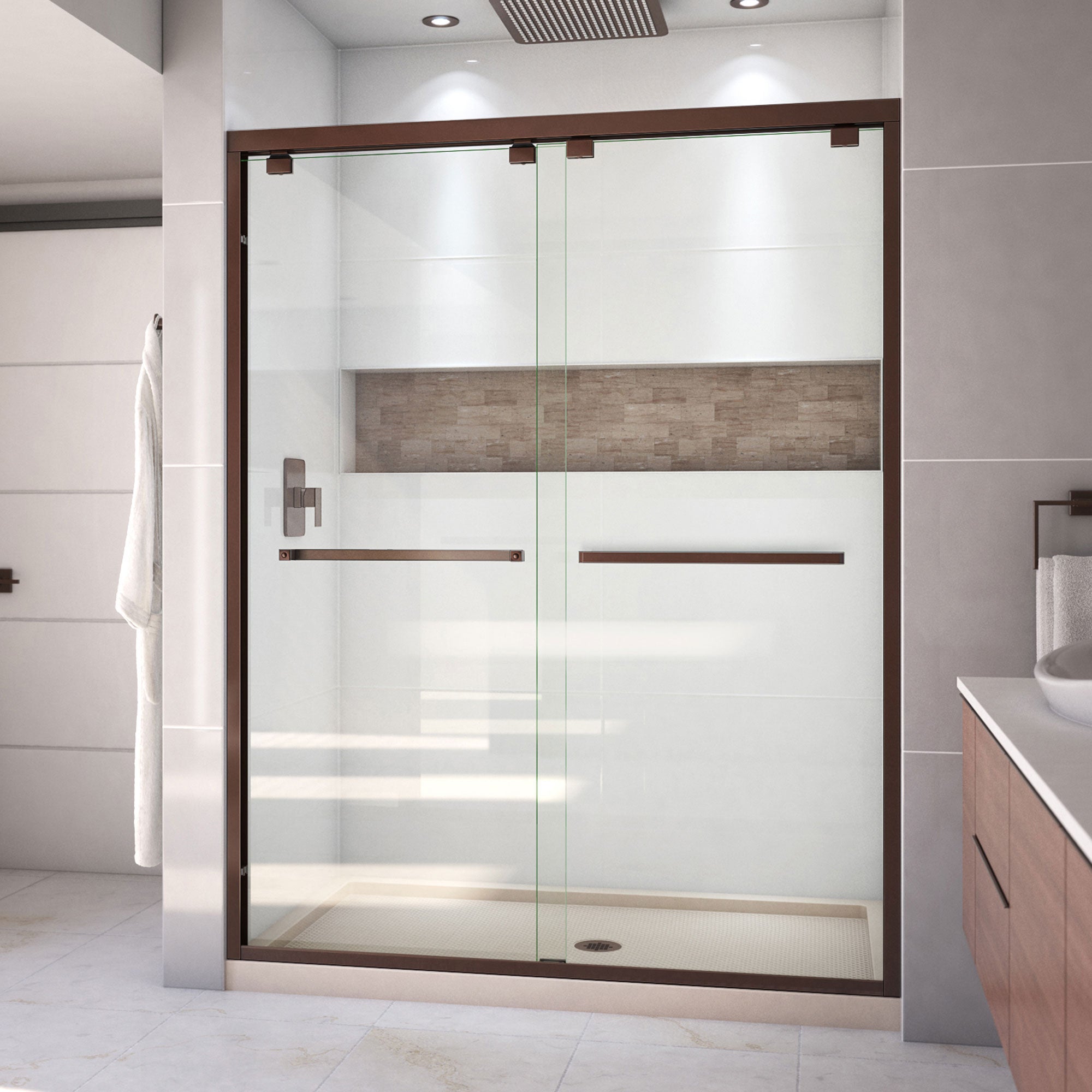 DreamLine Encore 30" D x 60" W Shower Door and Base