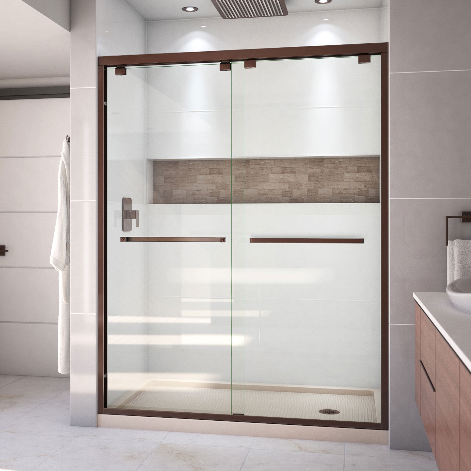 DreamLine Encore 34" D x 60" W Shower Door and Base