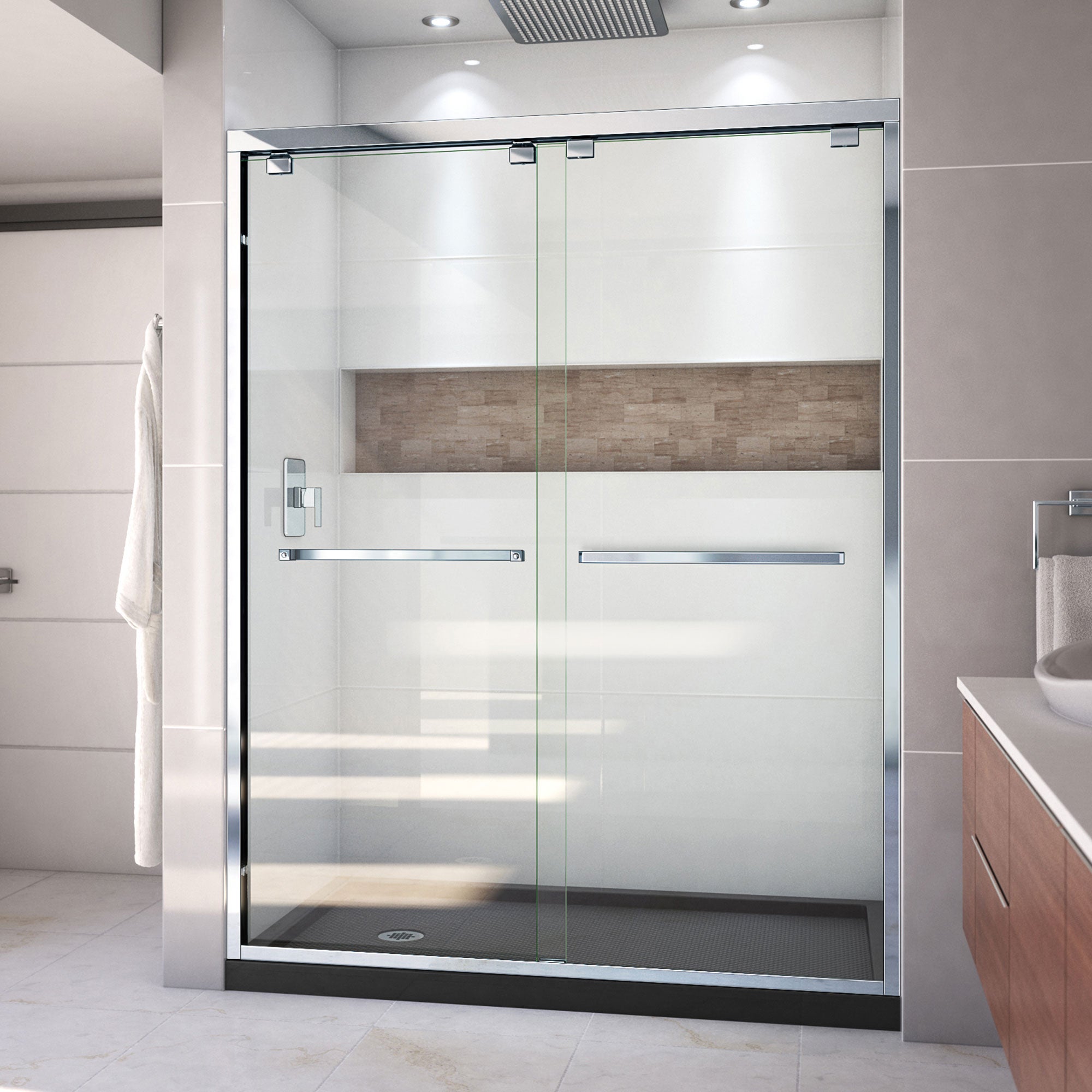 DreamLine Encore 32" D x 60" W Shower Door and Base