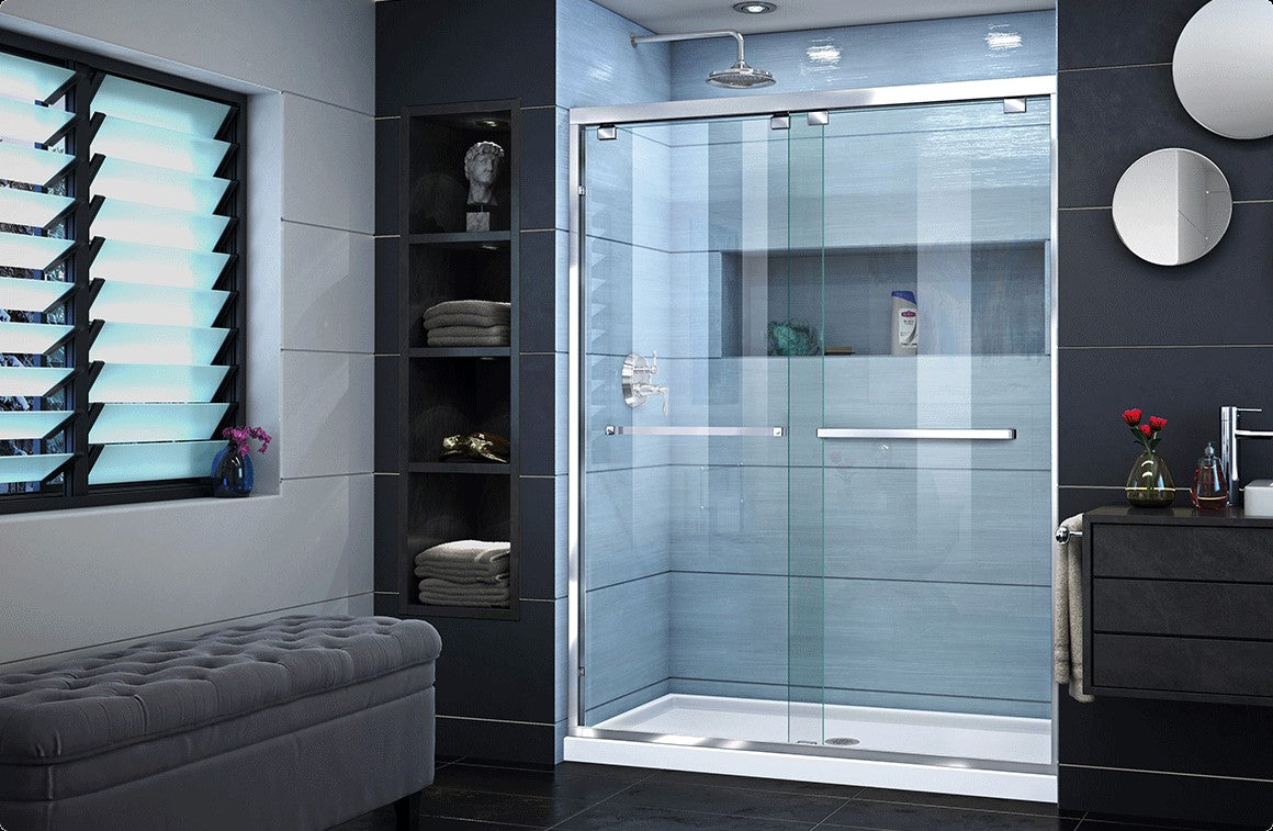 DreamLine Encore 56-60" W Bypass Sliding Door with Frosted Glass