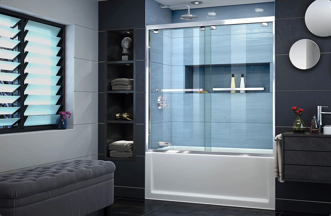DreamLine Encore 56-60" W Bypass Sliding Tub Door with Frosted Glass