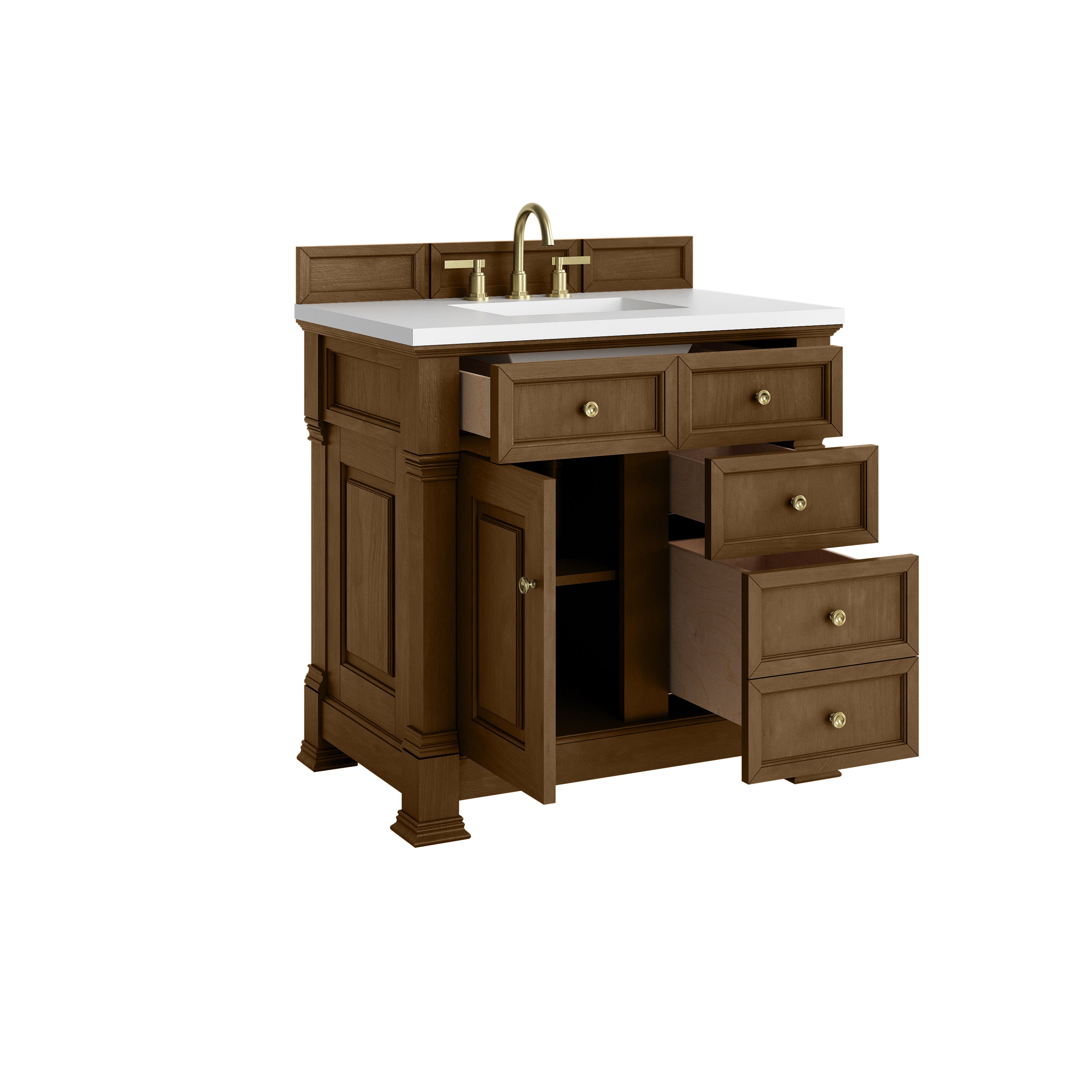 James Martin Brookfield 36" Single Vanity in Honey Oak with 3cm Countertop