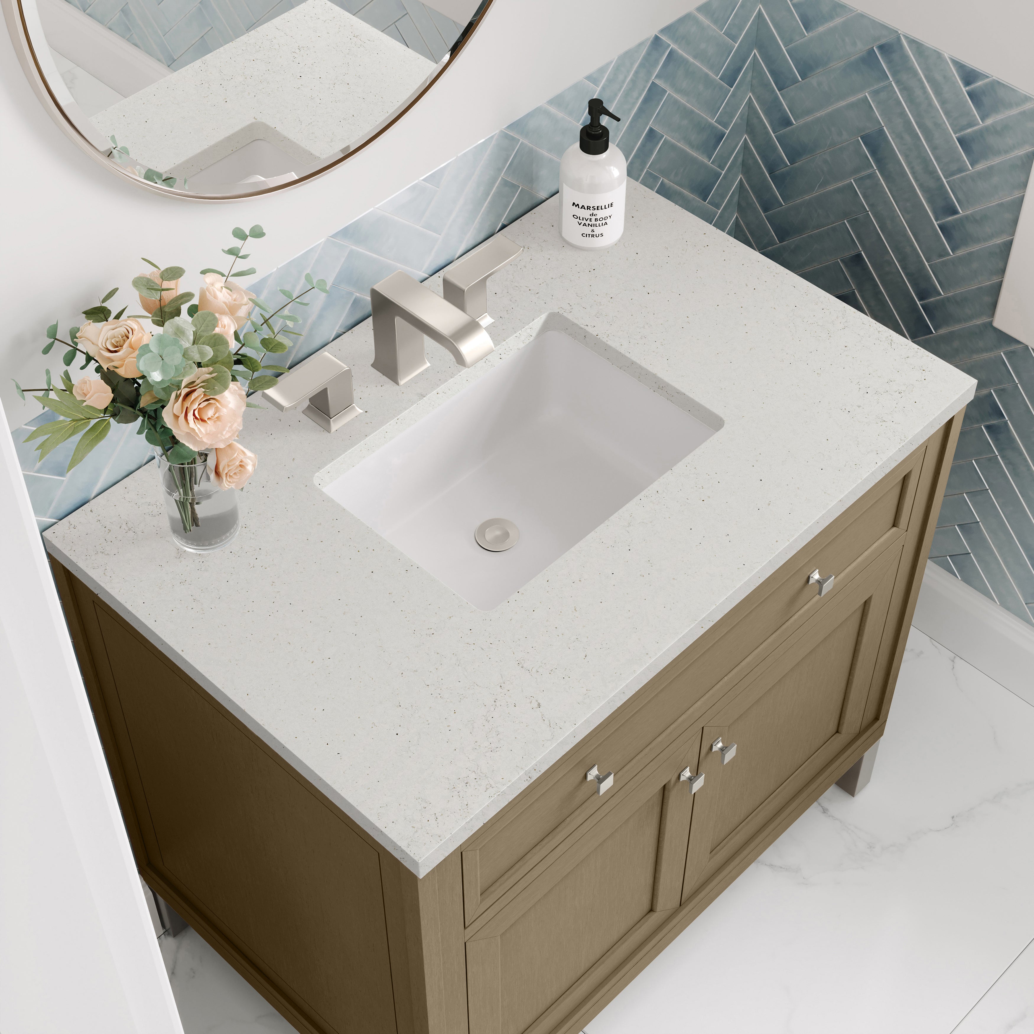 James Martin Chicago 36" Single Vanity in Walnut Whisper with 3cm Countertop