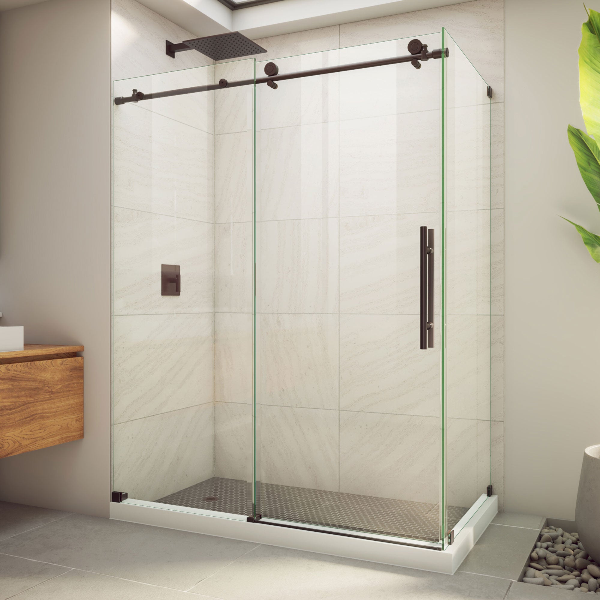 DreamLine Enigma-X 32 1/2 inch D x 60 3/8 inch W x 76 inch H Frameless Sliding Shower Enclosure