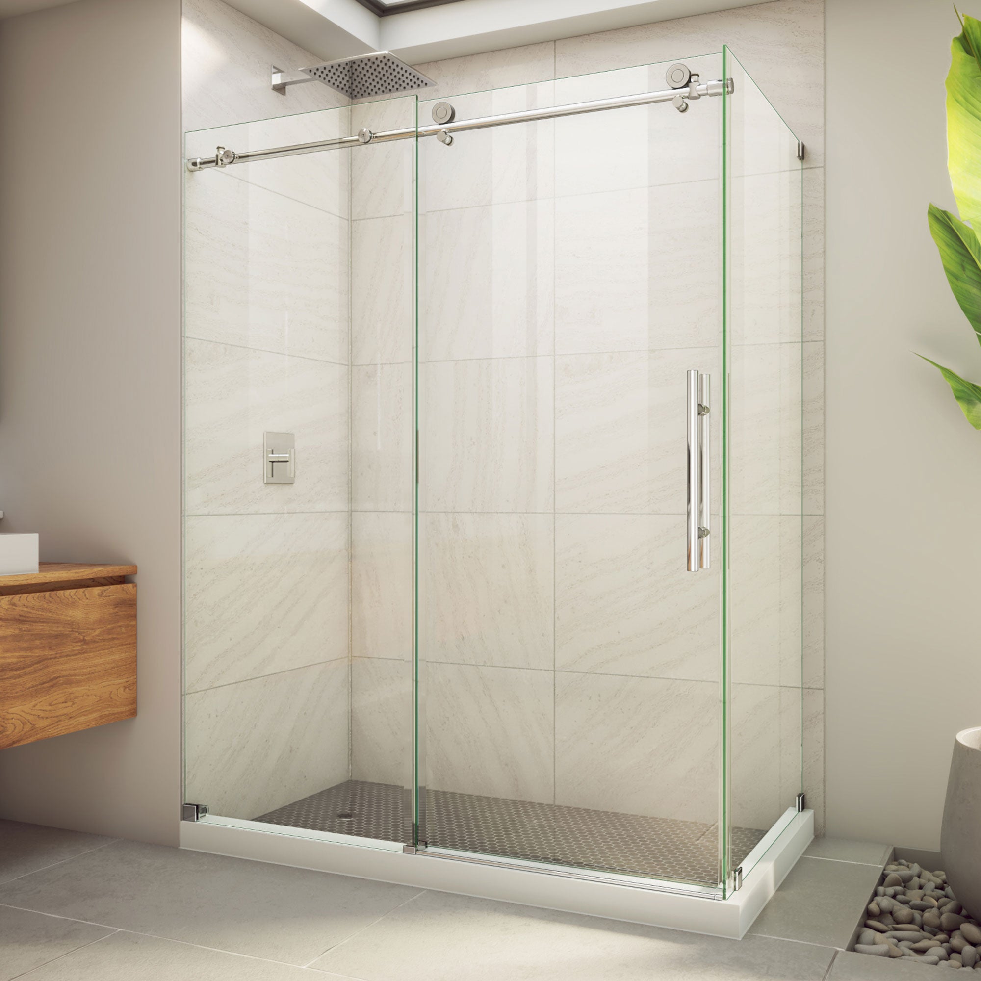DreamLine Enigma-X 32 1/2 inch D x 60 3/8 inch W x 76 inch H Frameless Sliding Shower Enclosure