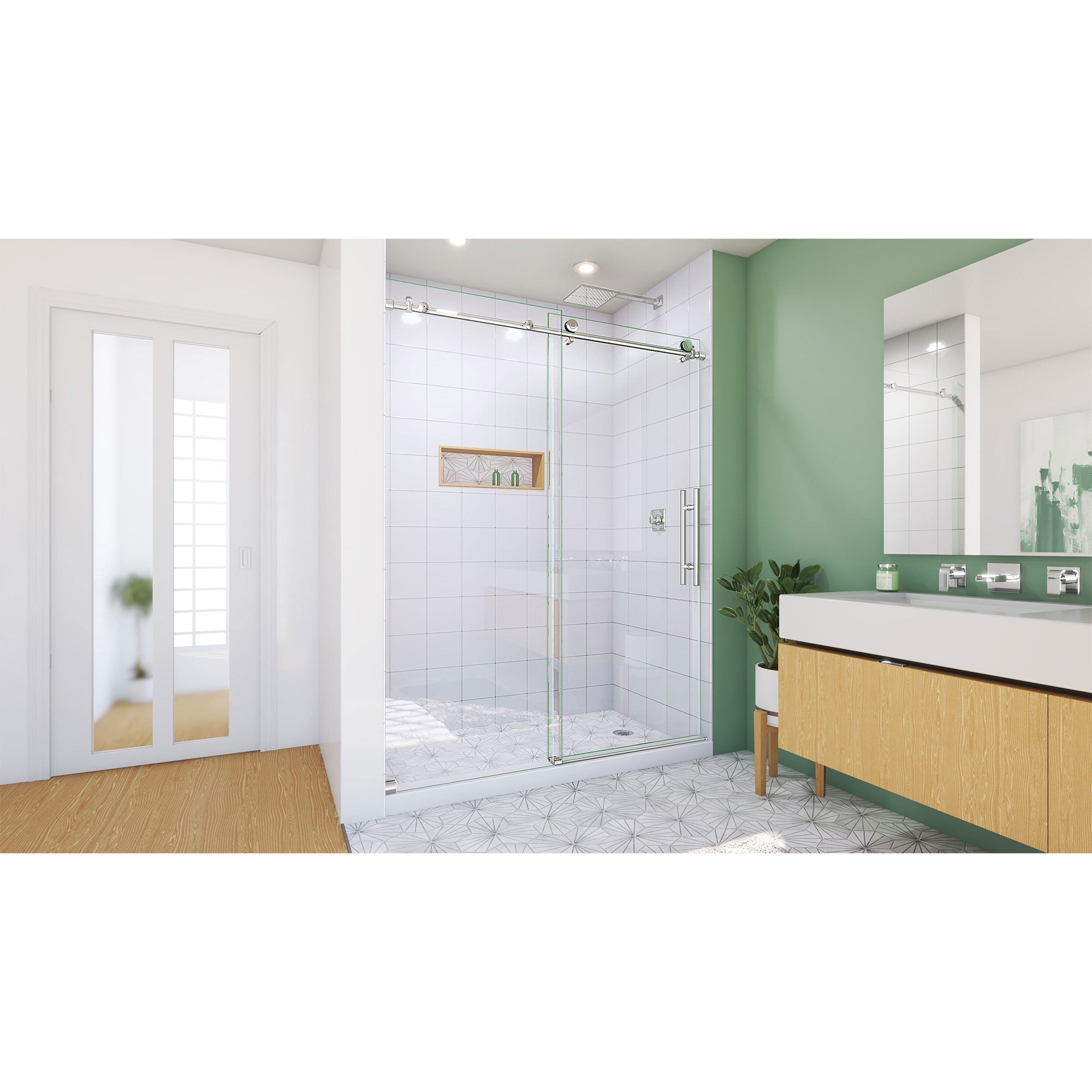 DreamLine Enigma-X 56 - 60 inch W x 76 inch H Frameless Sliding Shower Door