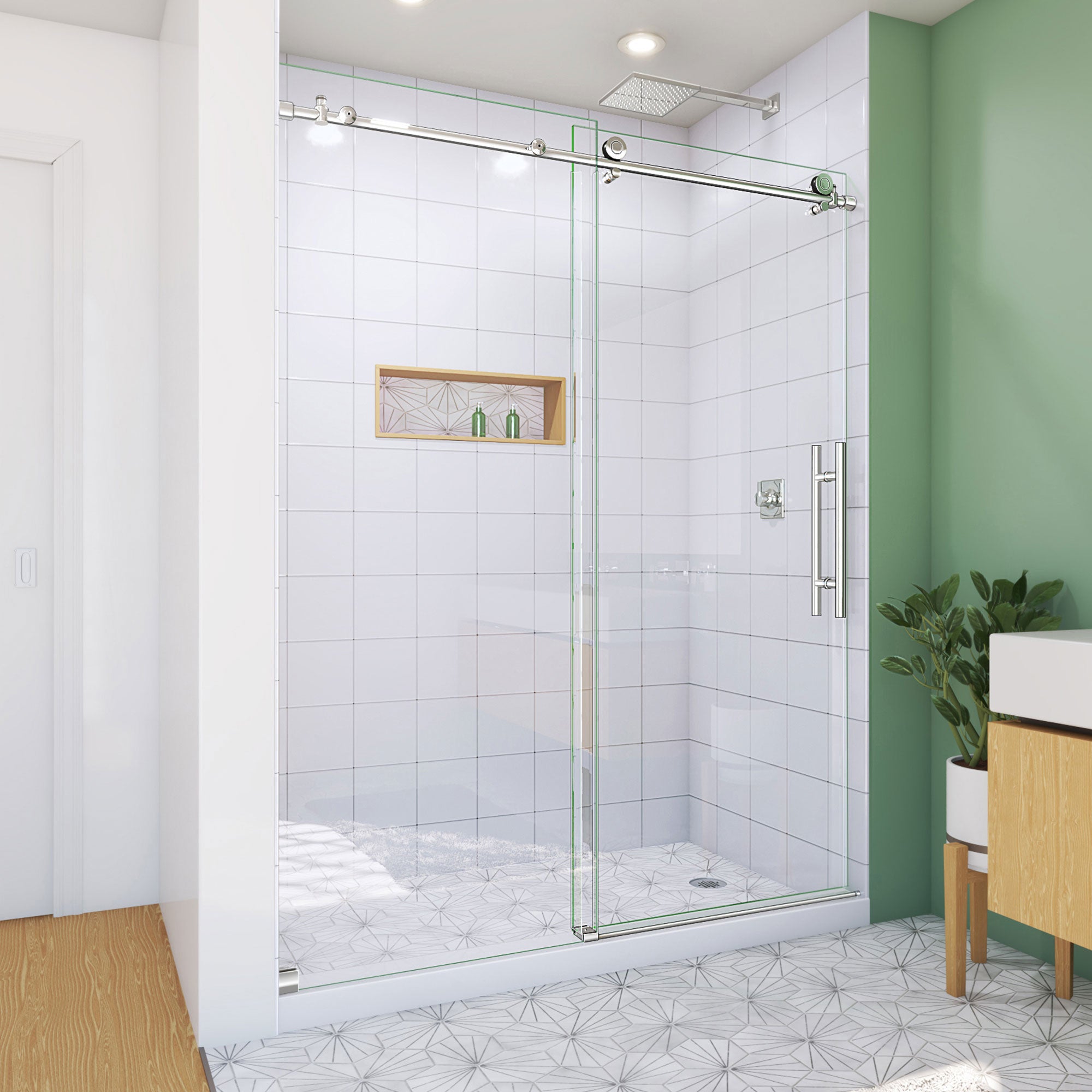 DreamLine Enigma-X 56 - 60 inch W x 76 inch H Frameless Sliding Shower Door
