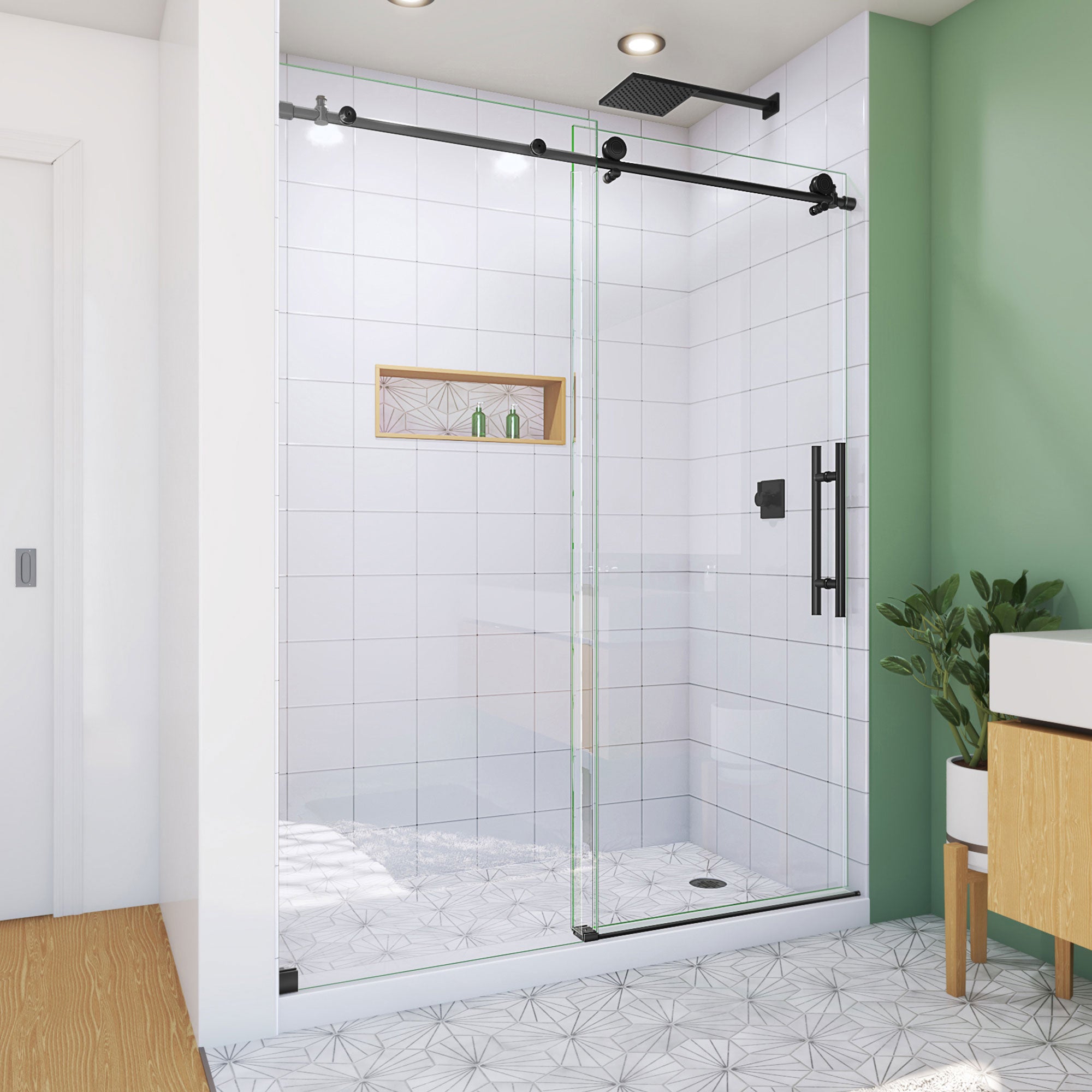 DreamLine Enigma-X 56 - 60 inch W x 76 inch H Frameless Sliding Shower Door