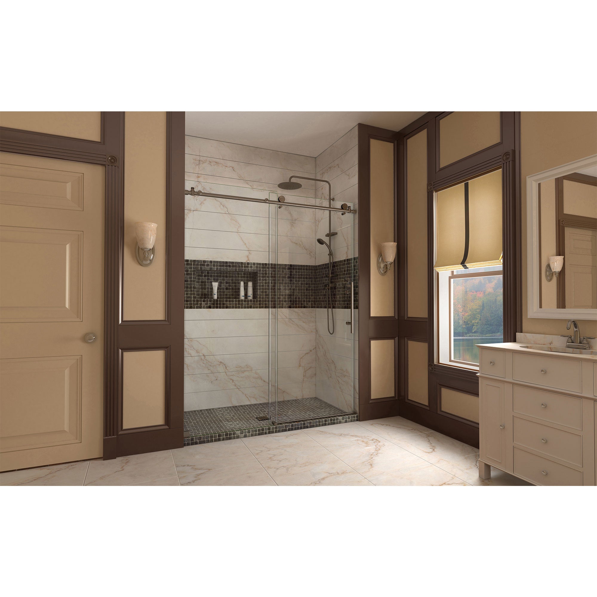 DreamLine Enigma-X 56 - 60 inch W x 76 inch H Frameless Sliding Shower Door