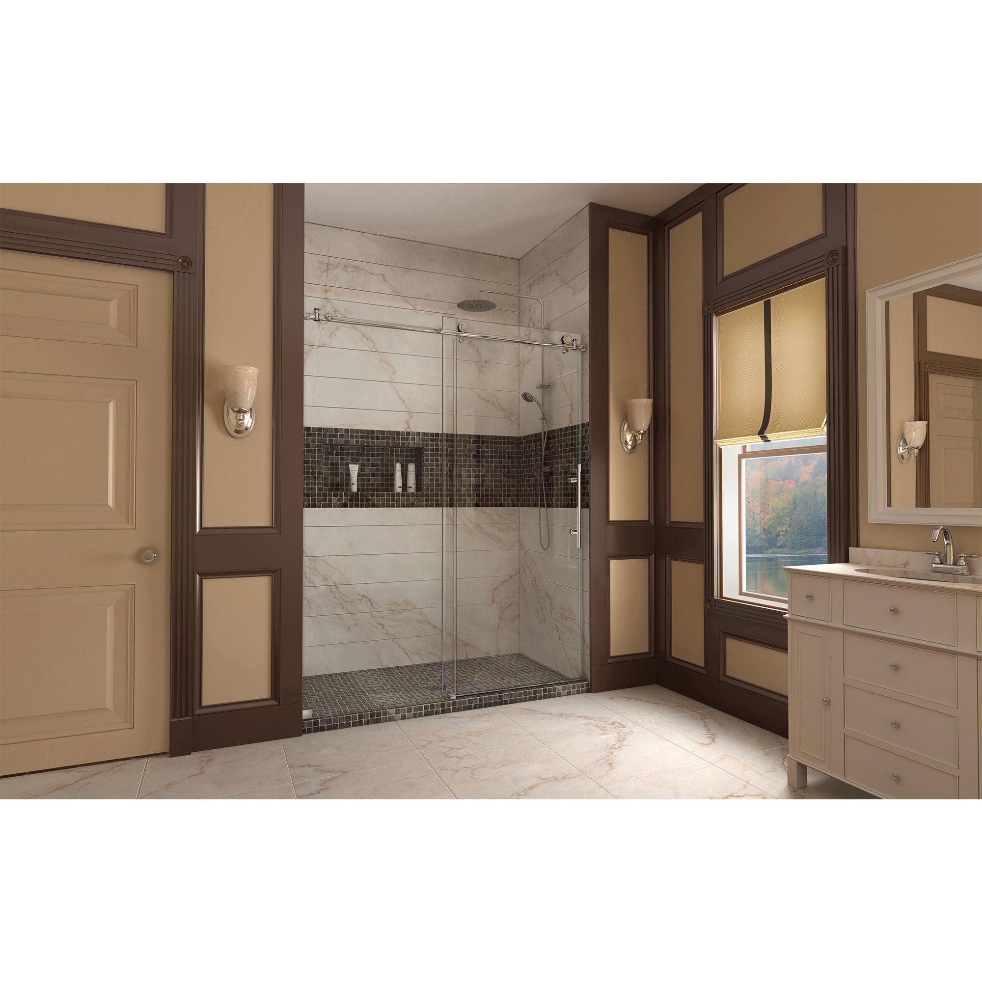 DreamLine Enigma-X 56 - 60 inch W x 76 inch H Frameless Sliding Shower Door