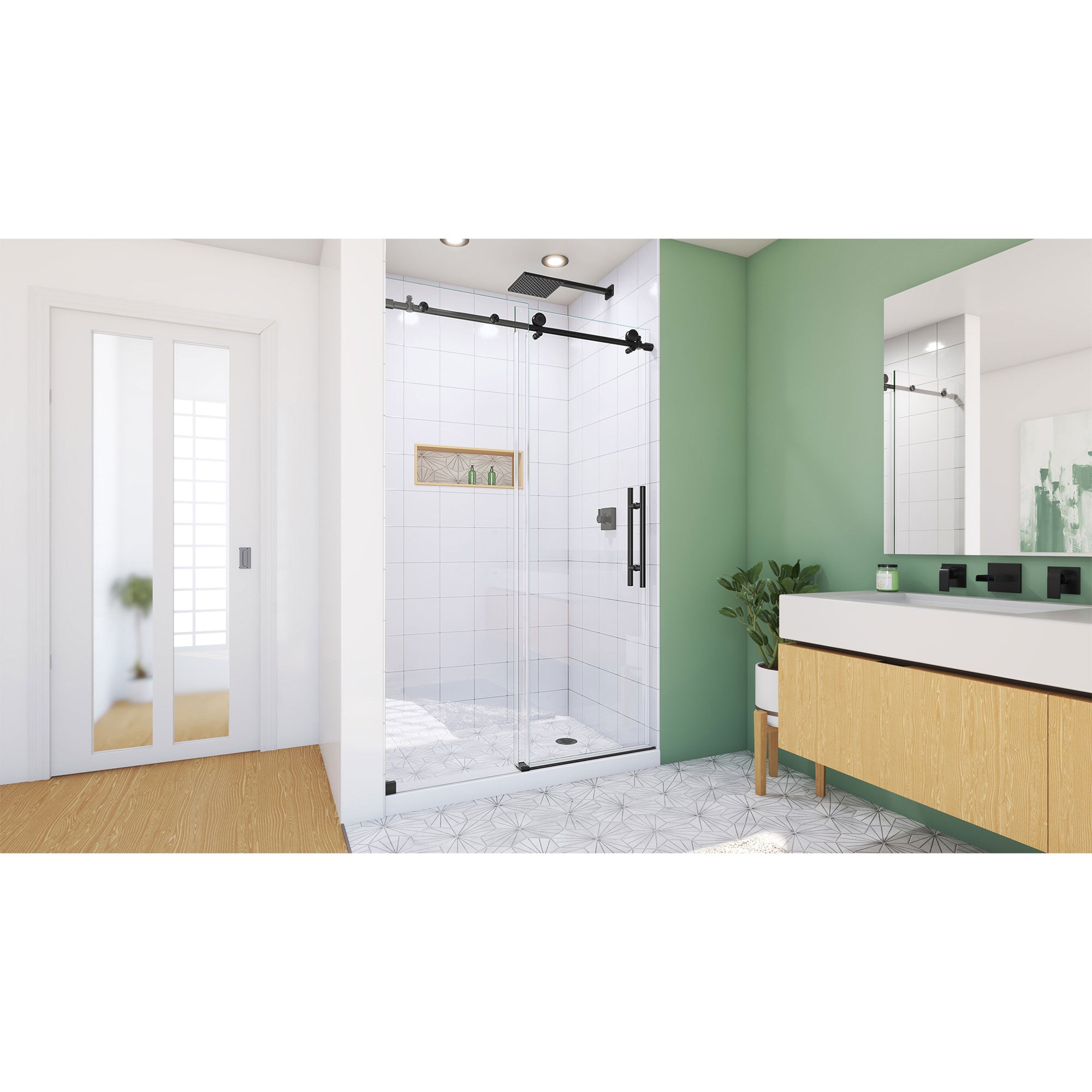 DreamLine Enigma-X 44 - 48 inch W x 76 inch H Frameless Sliding Shower Door