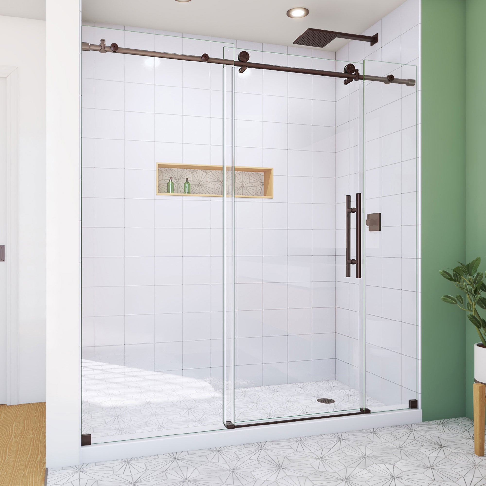 DreamLine Enigma-X 68-72 inch W x 76 inch H Frameless Sliding Shower Door